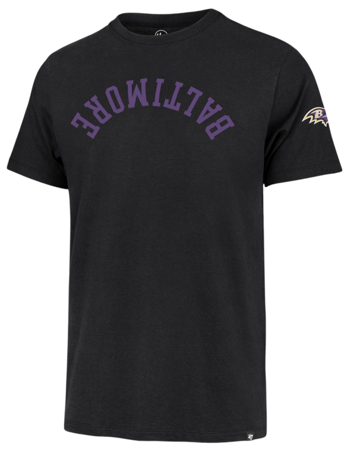 47 Men s Baltimore Ravens Upside Down Black T Shirt Dick s Sporting Goods
