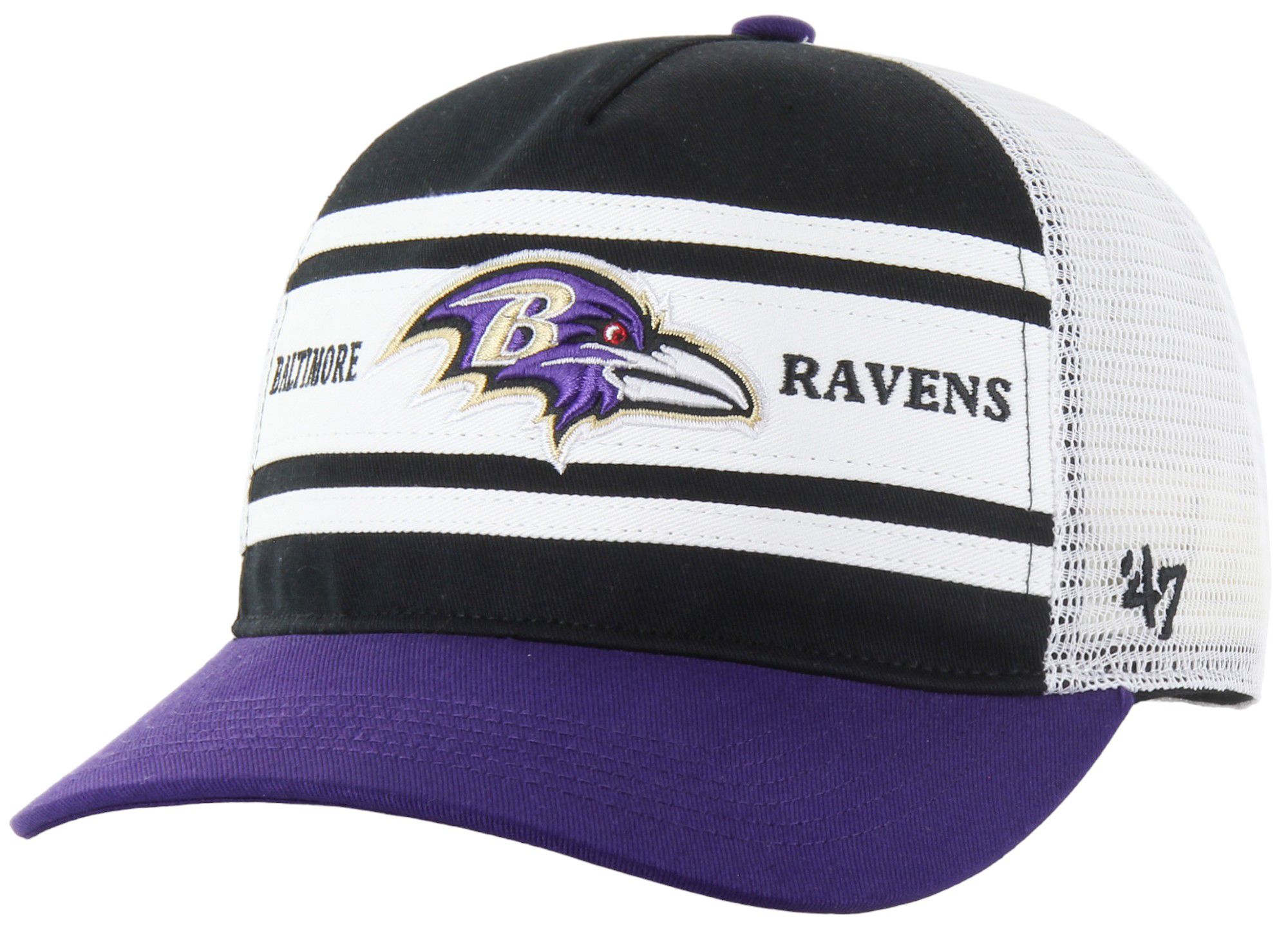 '47 Men's Baltimore Ravens Super Stripe Hitch Black Adjustable Hat product image