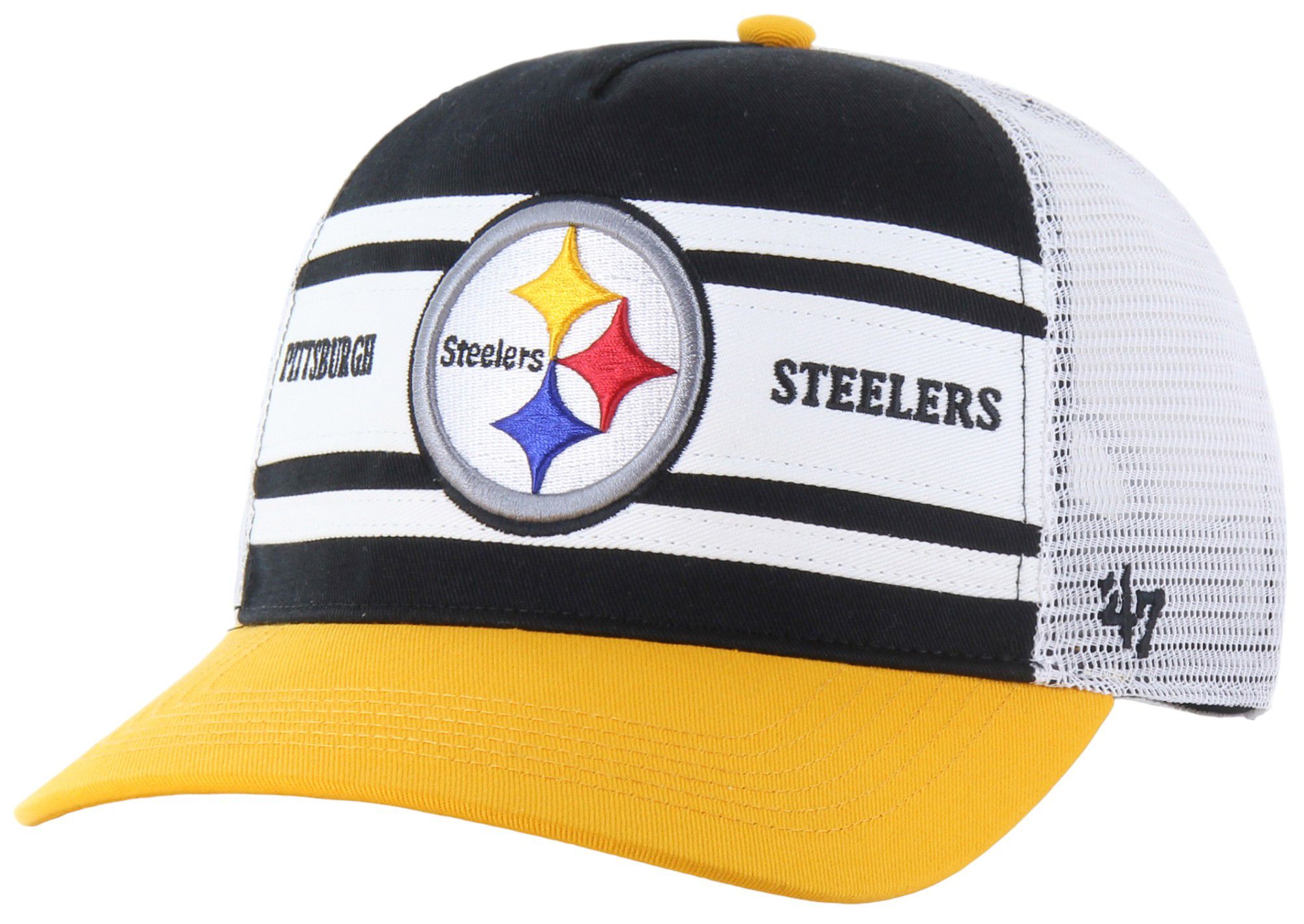 '47 Men's Pittsburgh Steelers Super Stripe Hitch Black Adjustable Hat product image