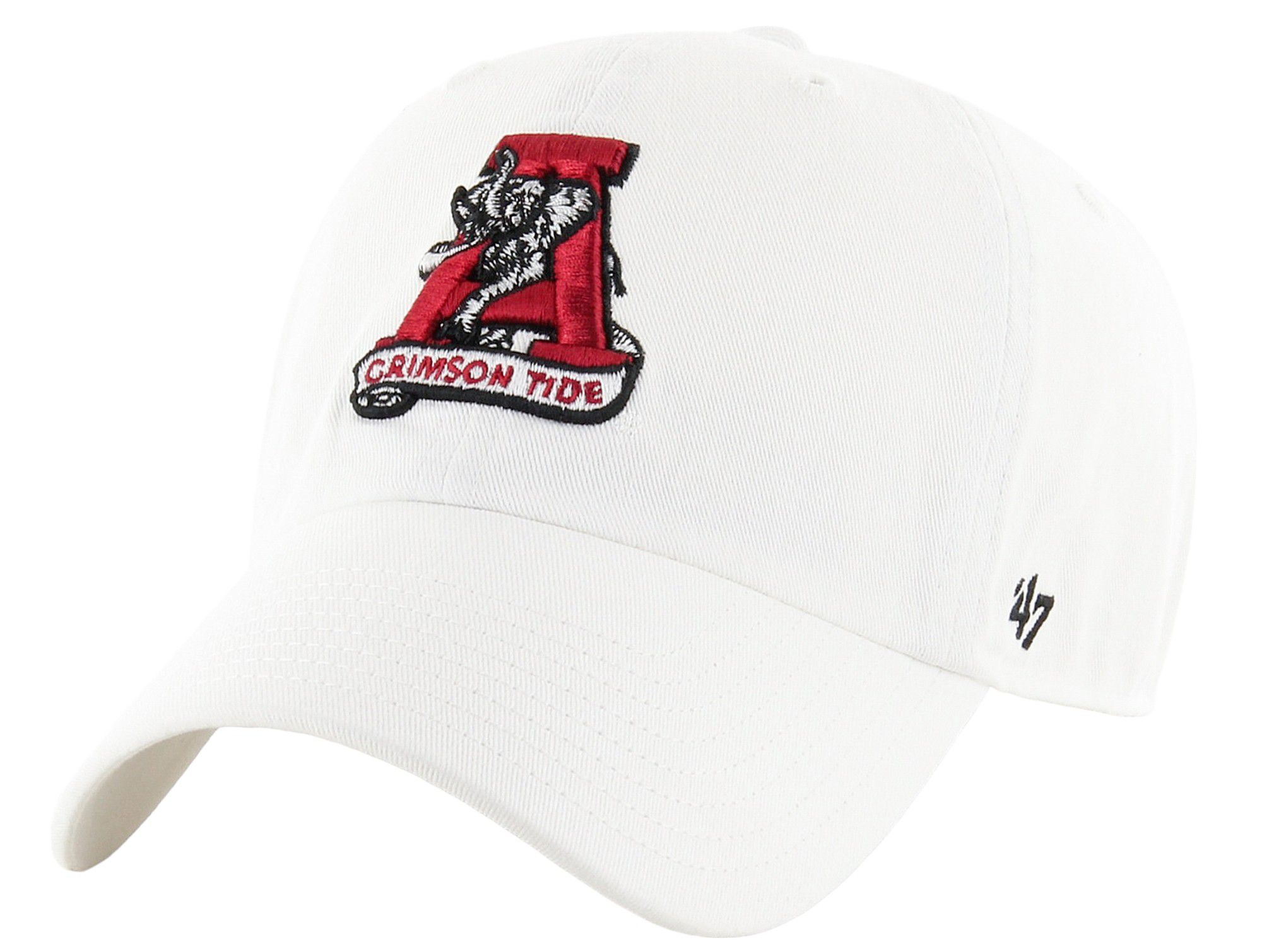 '47 Men's Alabama Crimson Tide White Vintage Clean Up Adjustable Hat product image