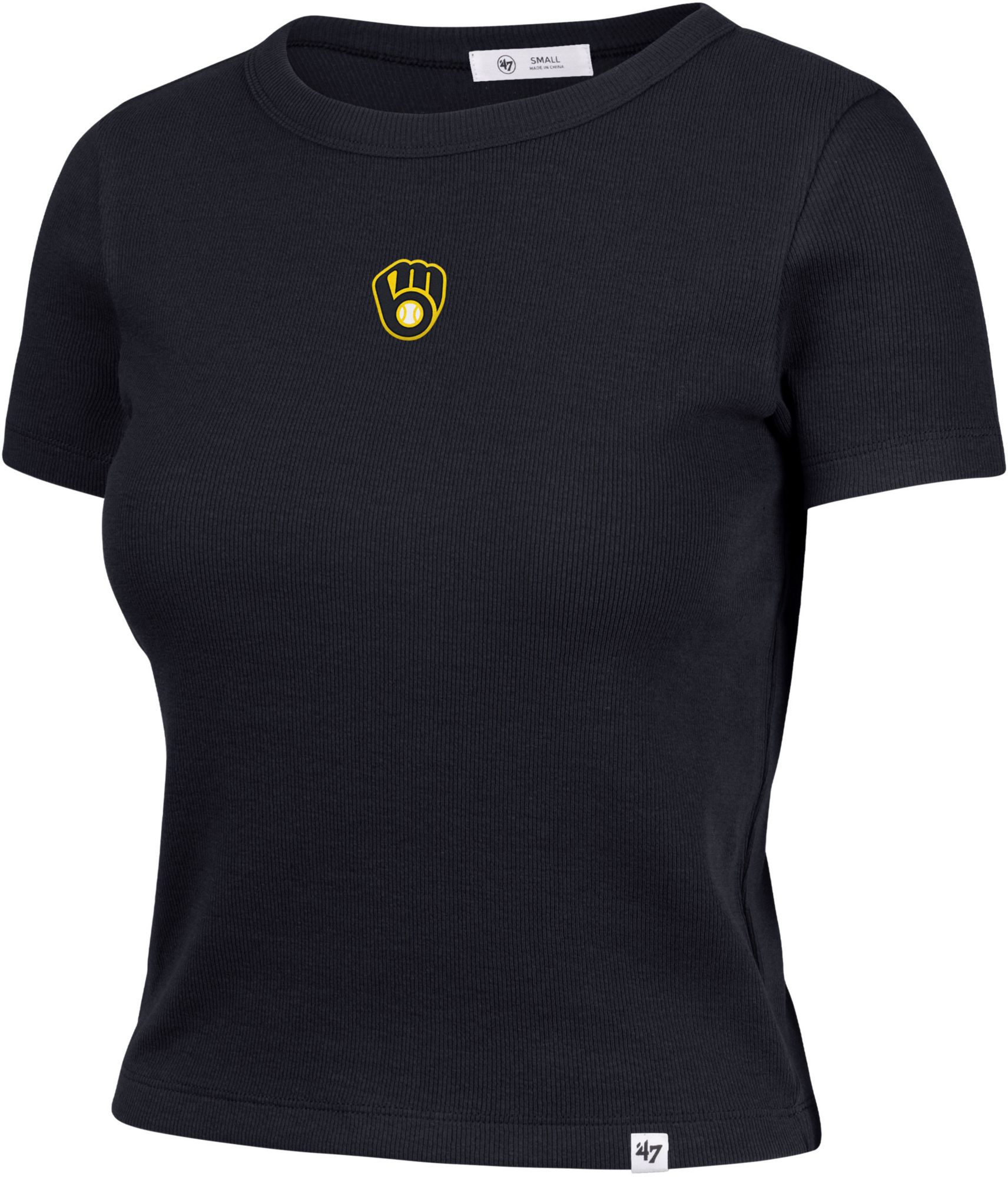 '47 Women's Milwaukee Brewers Navy Baby Ribbed T-Shirt product image