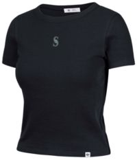'47 Women's Seattle Mariners Navy Ribbed Baby T-Shirt