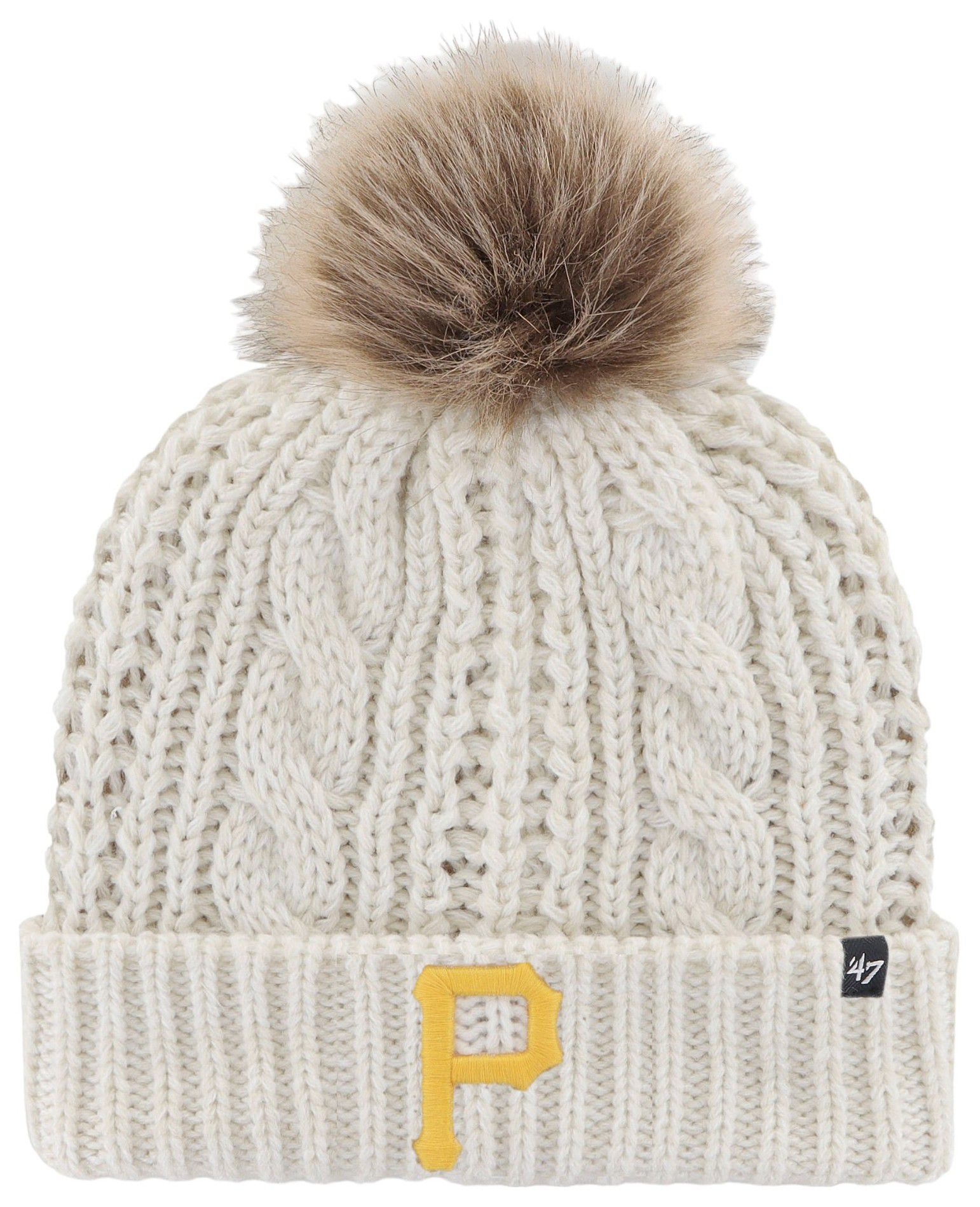 '47 Women's Pittsburgh Pirates White Meeko Cuffed Knit Hat product image