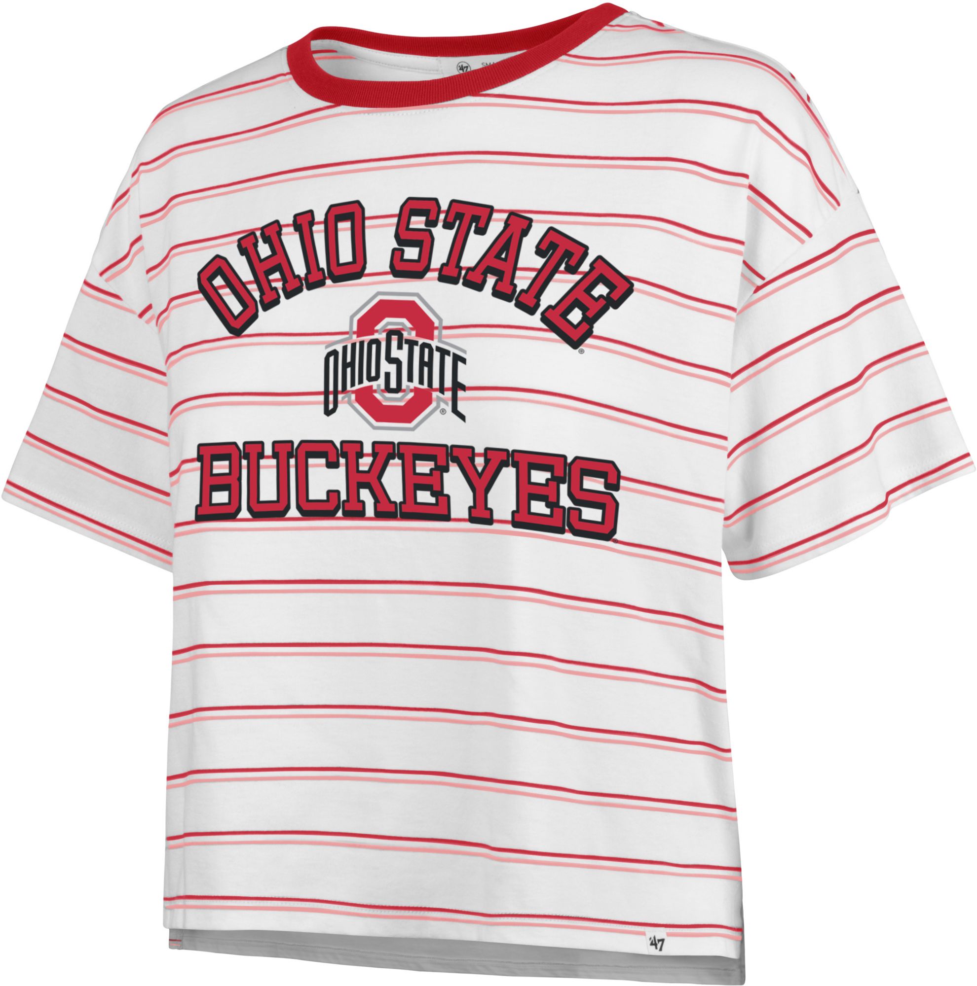 '47 Women's Ohio State Buckeyes White Wash Tobie Stripe T-Shirt product image