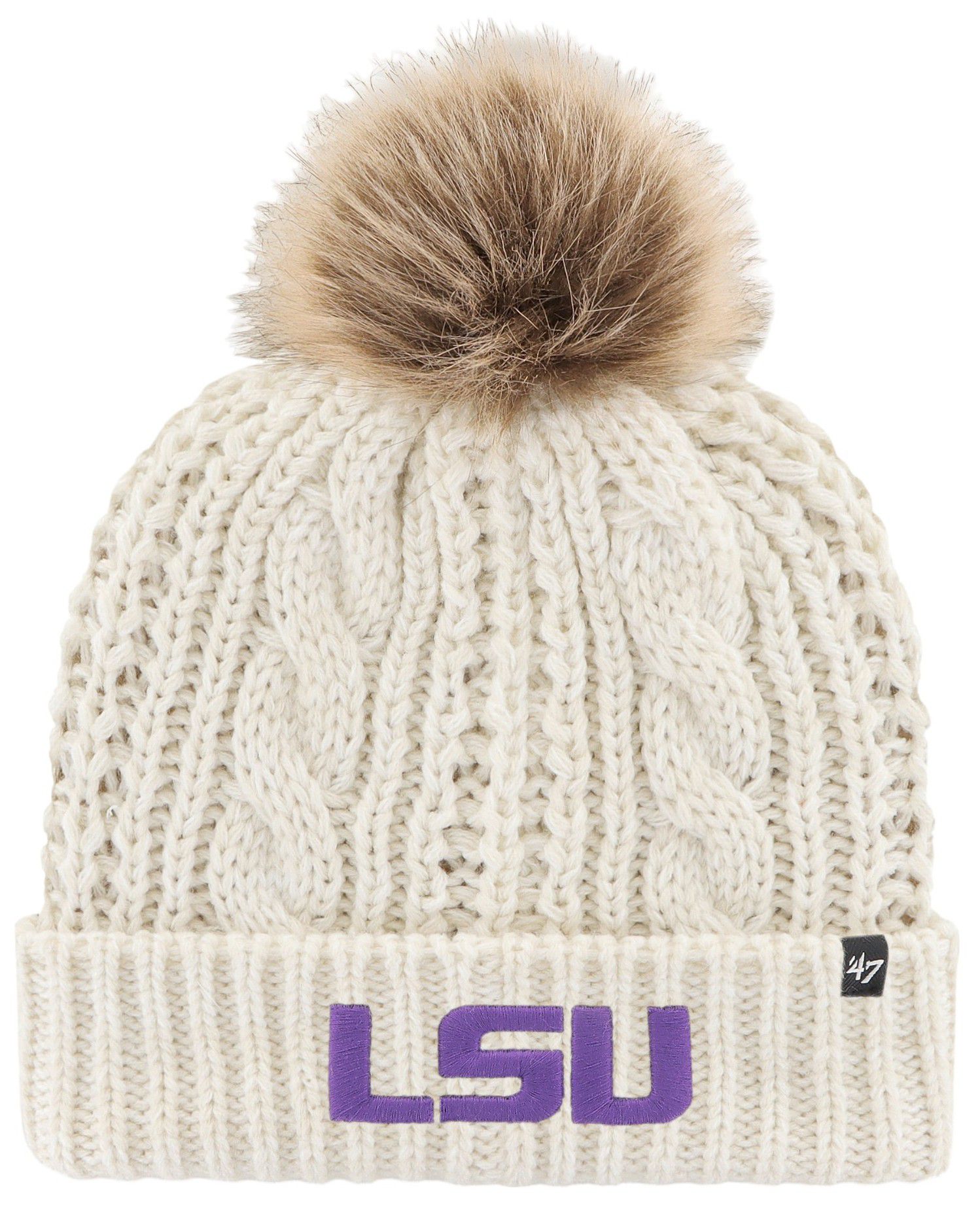 '47 Women's LSU Tigers White Meeko Cuffed Knit Beanie product image