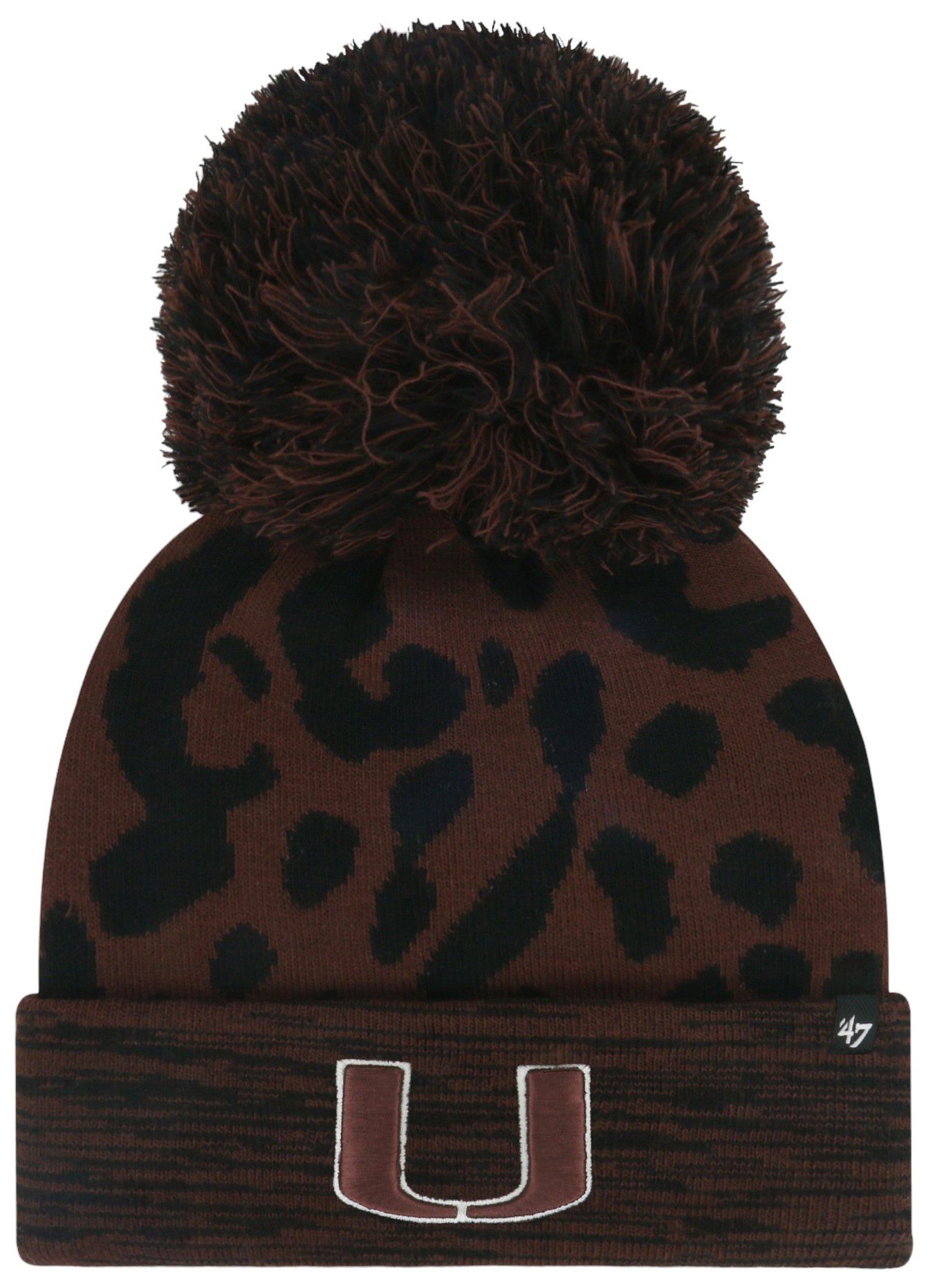 '47 Women's Miami Hurricanes Cacao Cuffed Rosette Knit Beanie product image