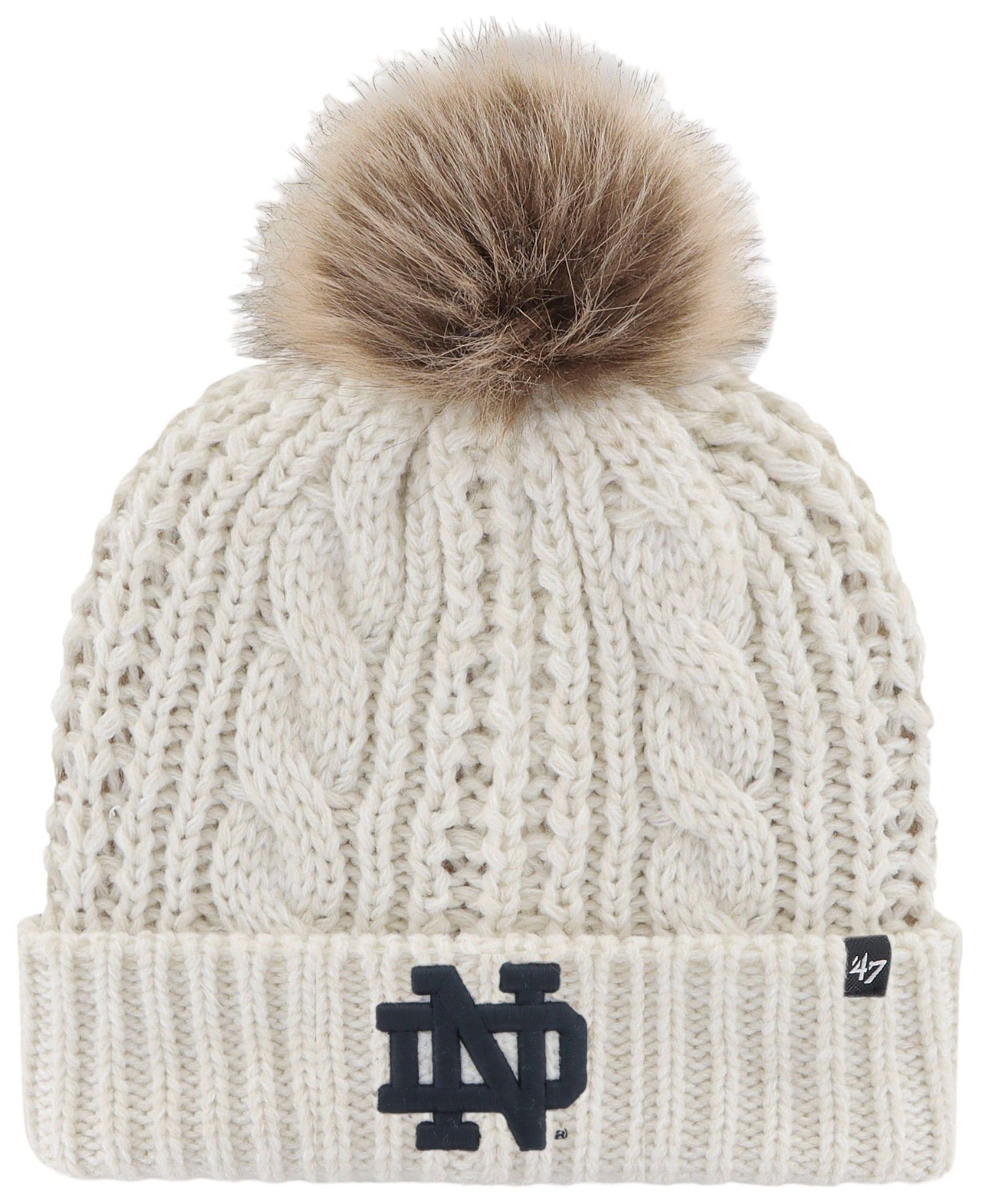 '47 Women's Notre Dame Fighting Irish White Meeko Cuffed Knit Beanie product image