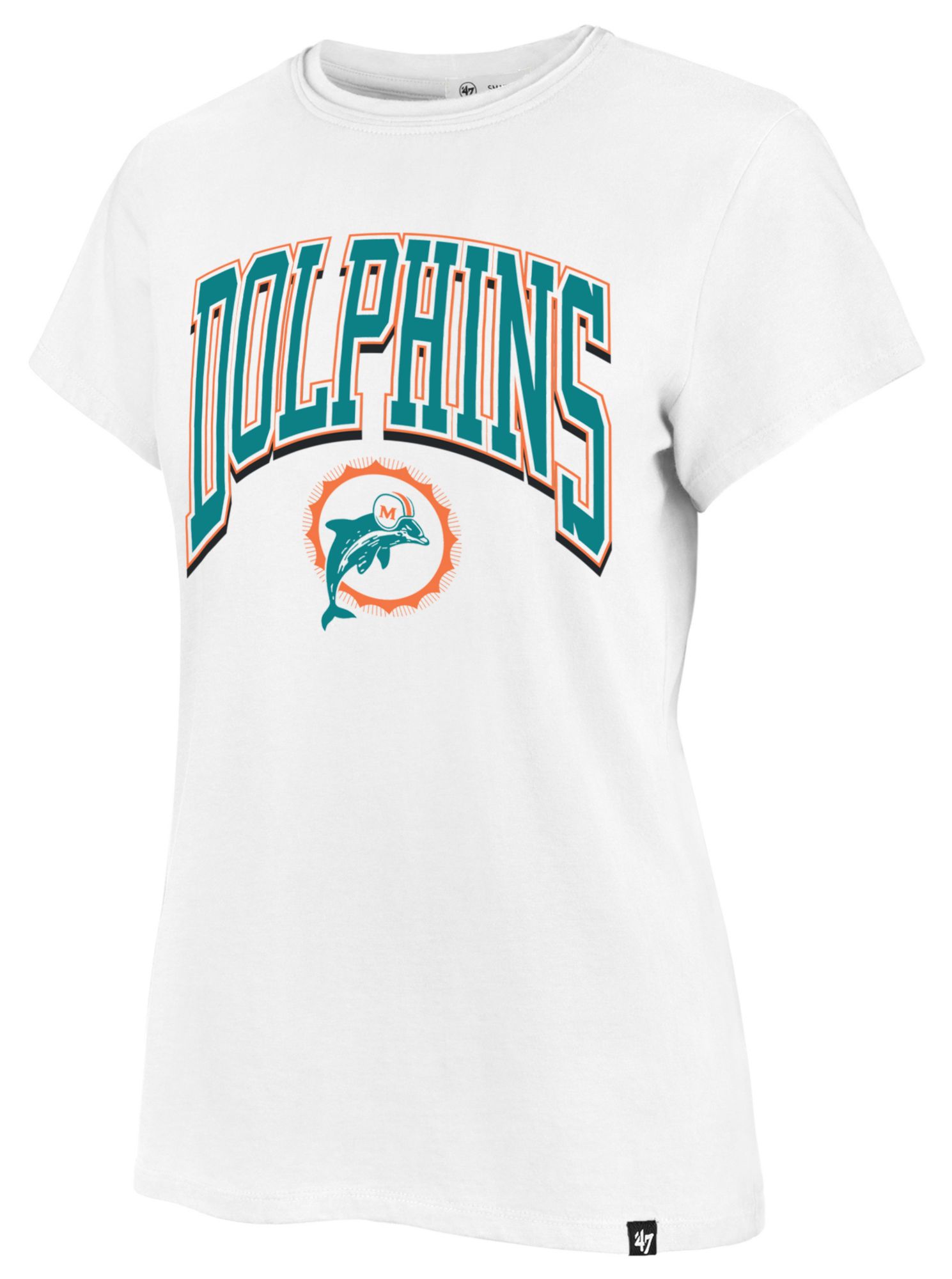 '47 Women's Miami Dolphins Walk Tall Throwback White T-Shirt product image