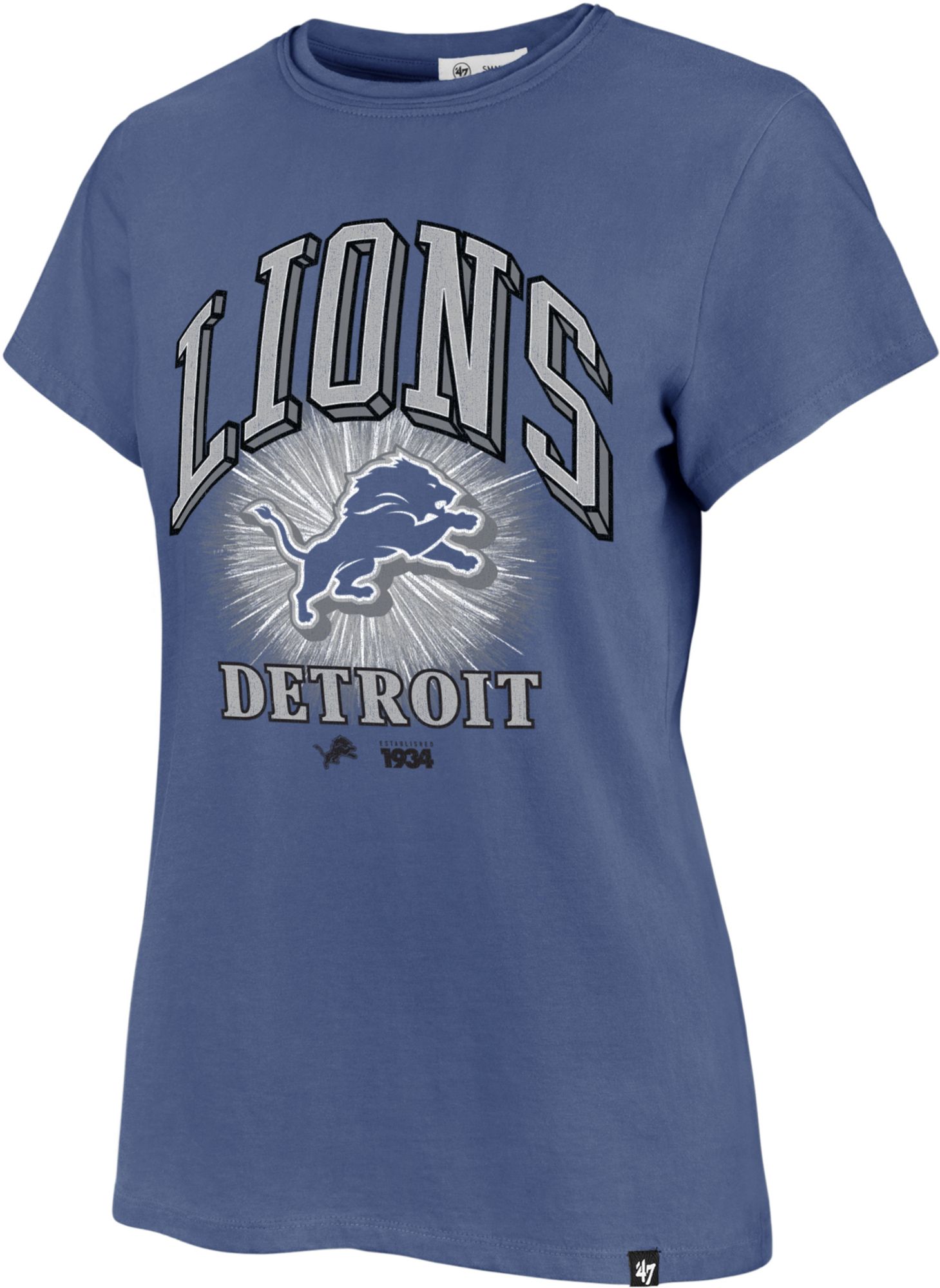 '47 Women's Detroit Lions Sunburst Blue T-Shirt product image