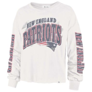 sorry, '47 Women's New England Patriots Brushback Parkway Red Long Sleeve Crop Top T-Shirt is currently out of stock