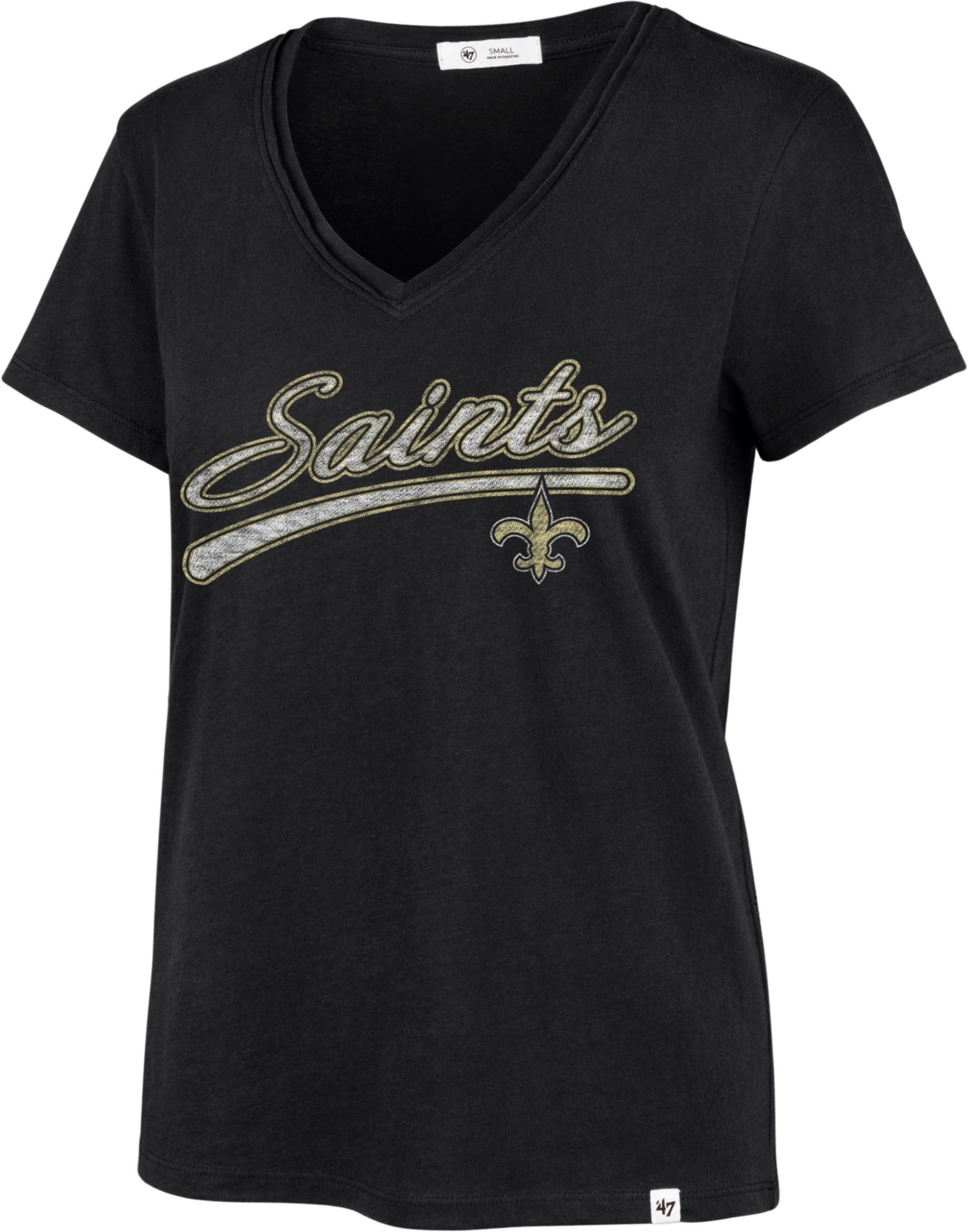 '47 Women's New Orleans Saints Believer Franklin Black T-Shirt product image