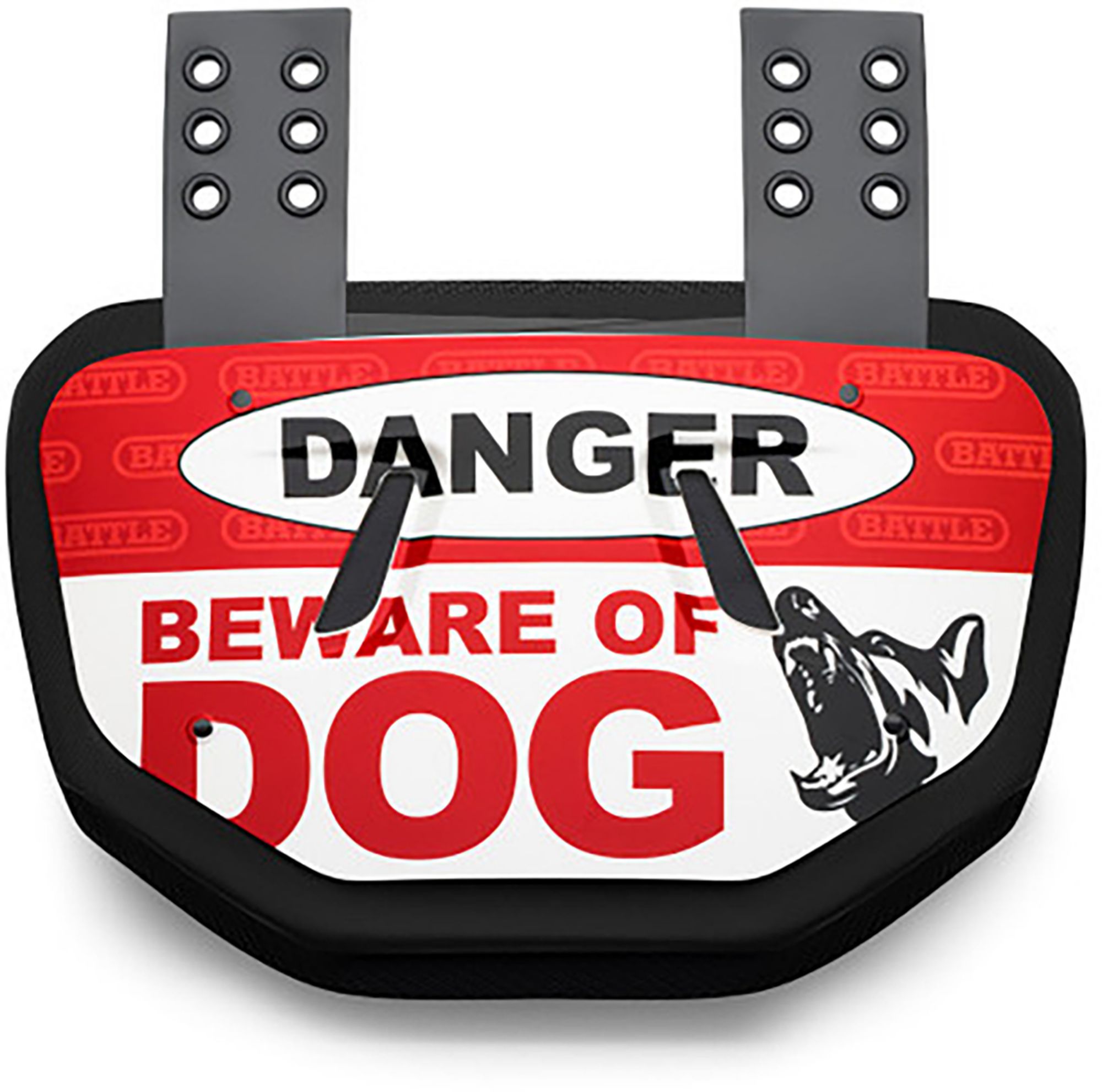 Battle Adult Beware of Dog Chrome Football Back Plate