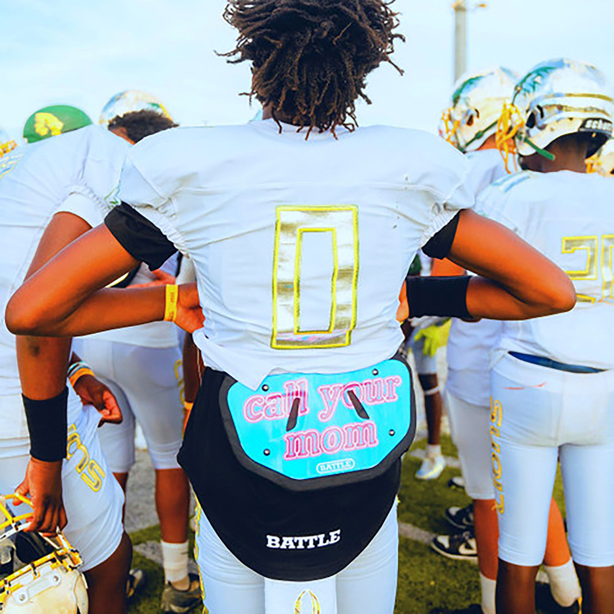 Battle Adult Call Your Mom Chrome Football Back Plate product image