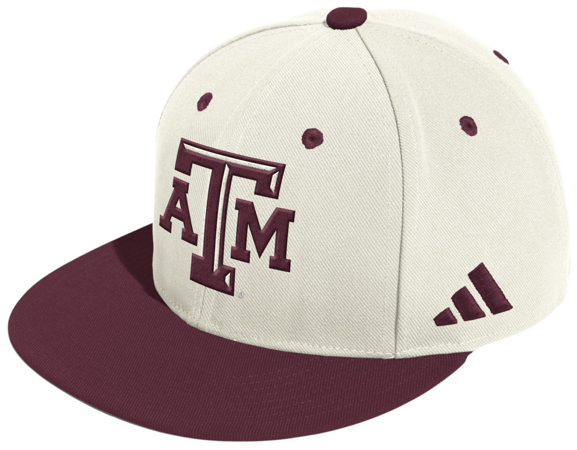adidas Adult Texas A&M Aggies White/Maroon Gold Standard Wool Fitted Hat product image