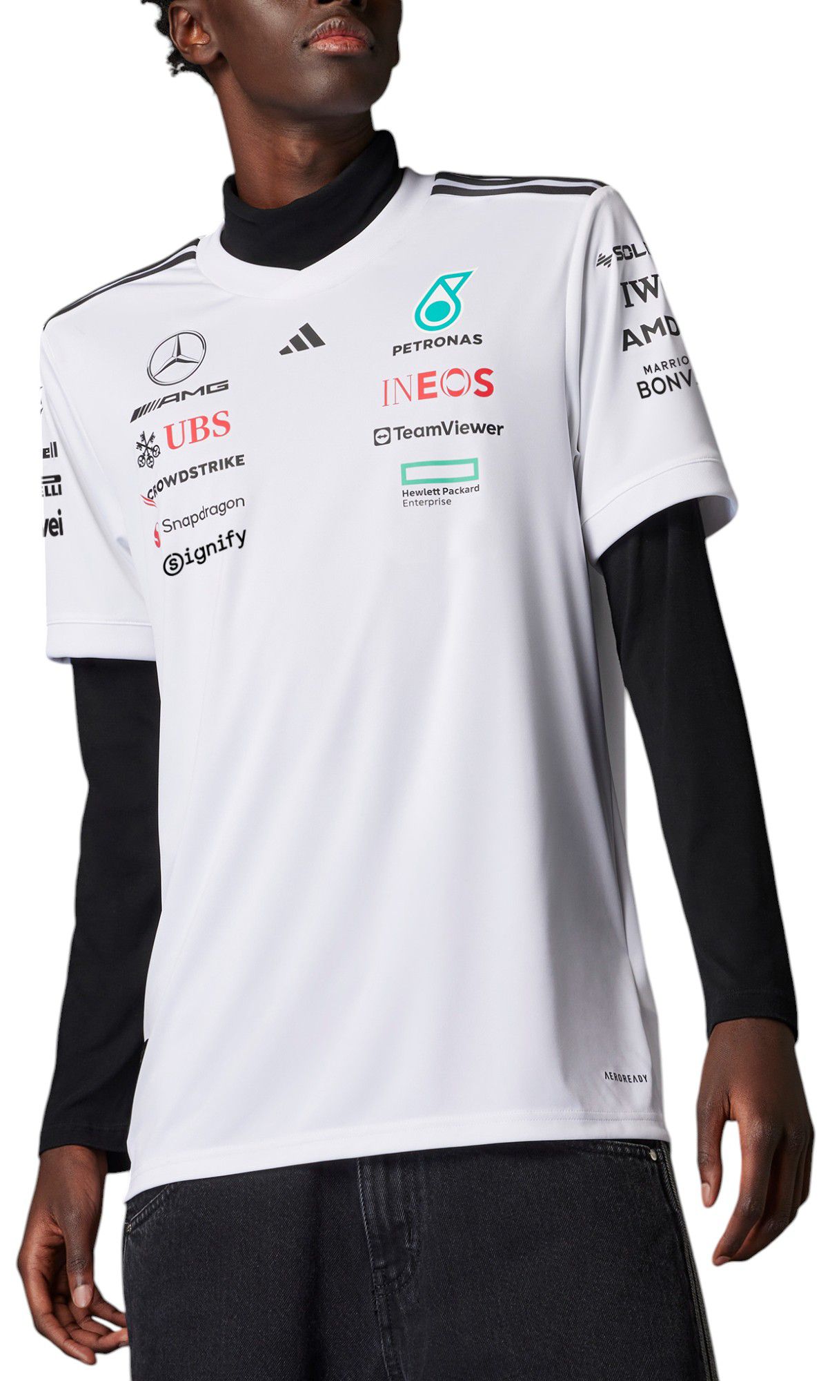 adidas Men's Mercedes F1 White Jersey product image