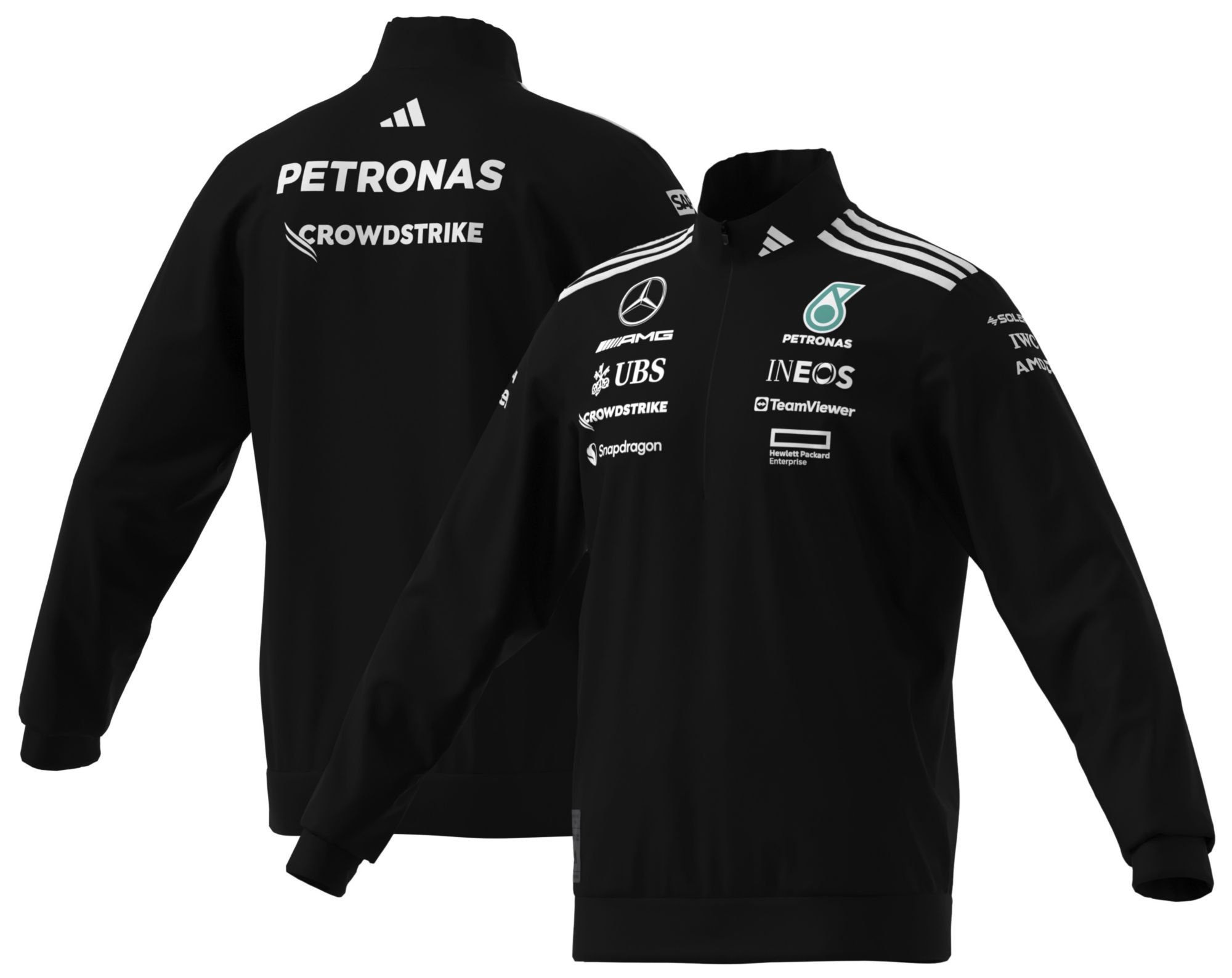 adidas Men's Mercedes F1 Black Team Quarter-Zip Shirt product image