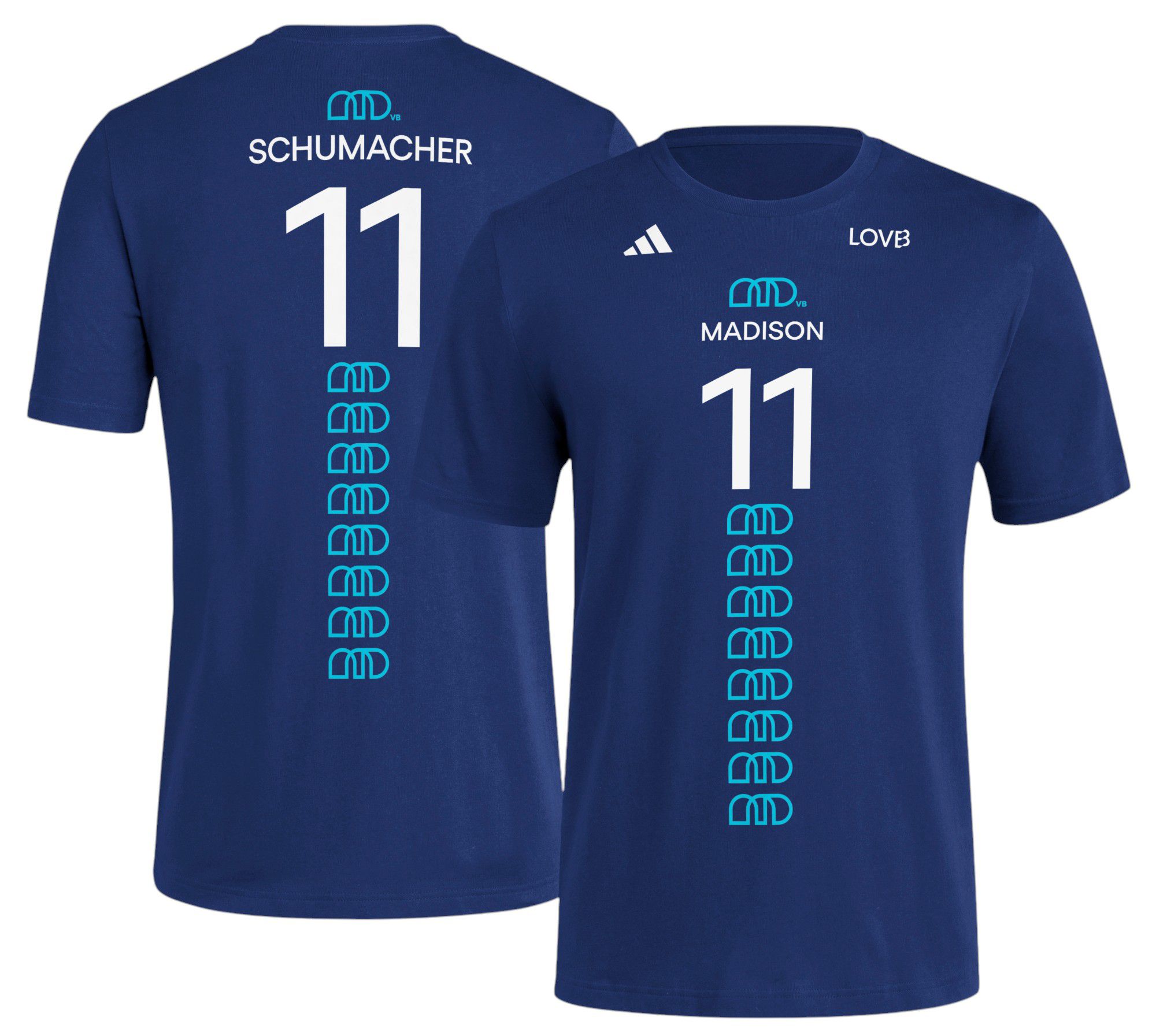 adidas Men's LOVB Madison Annie Drews Schumacher #11 Navy T-Shirt product image