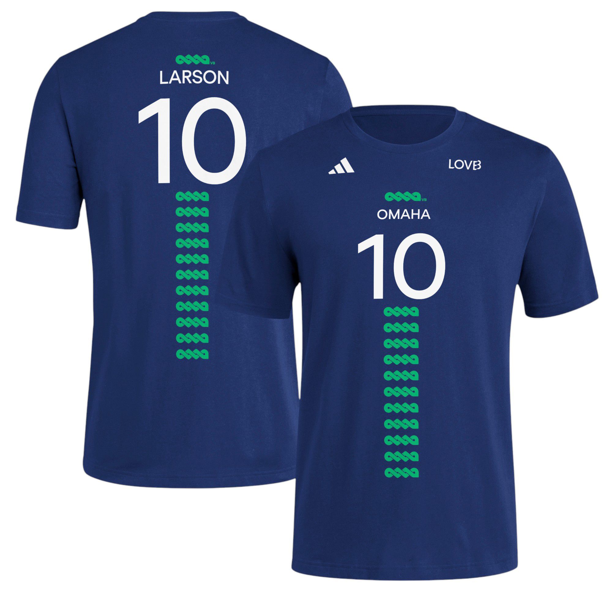 adidas Men's LOVB Omaha Jordan Larson #10 Navy T-Shirt product image