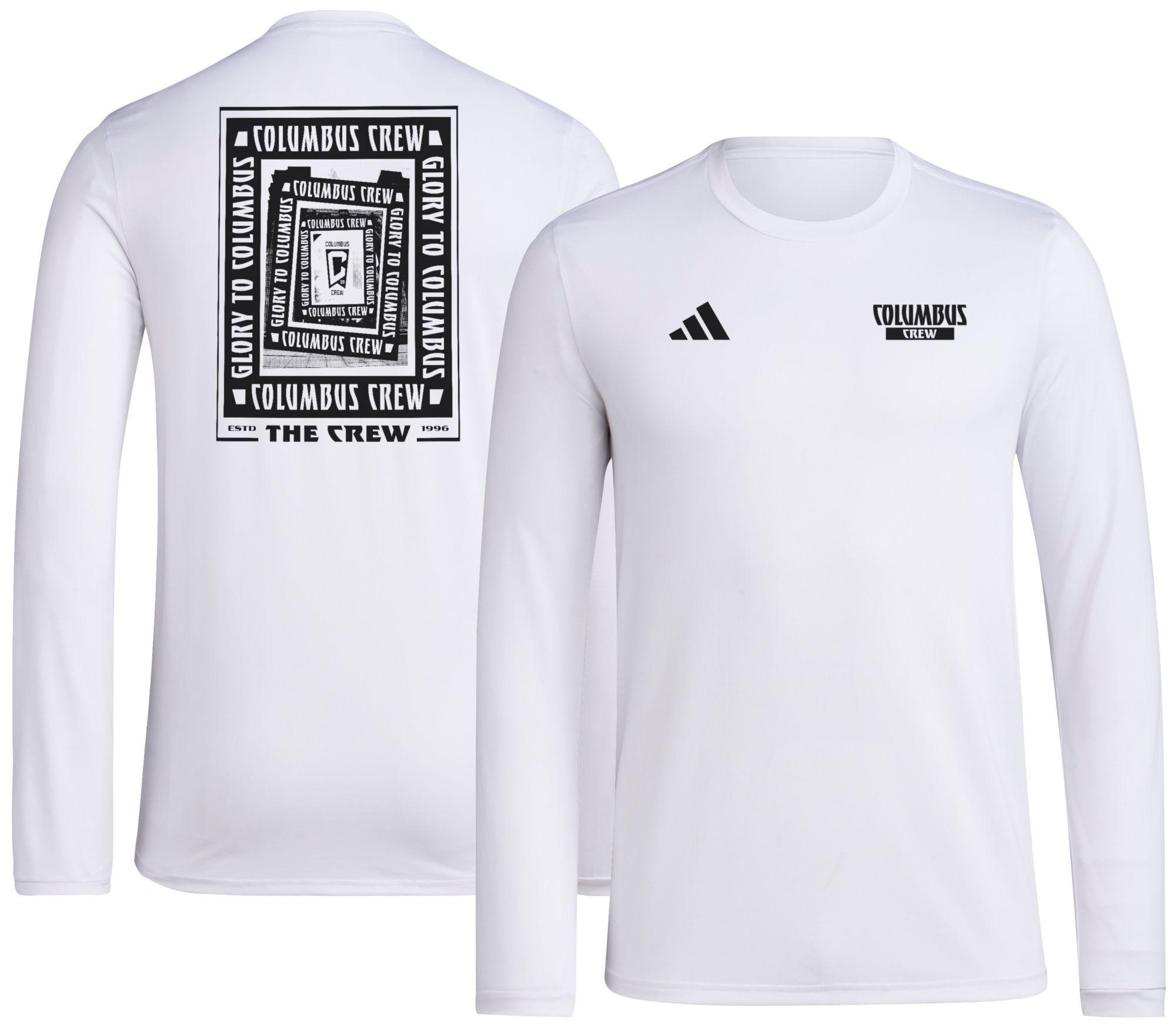 adidas Men's Columbus Crew 2025 White Local Warp Long Sleeve T-Shirt product image