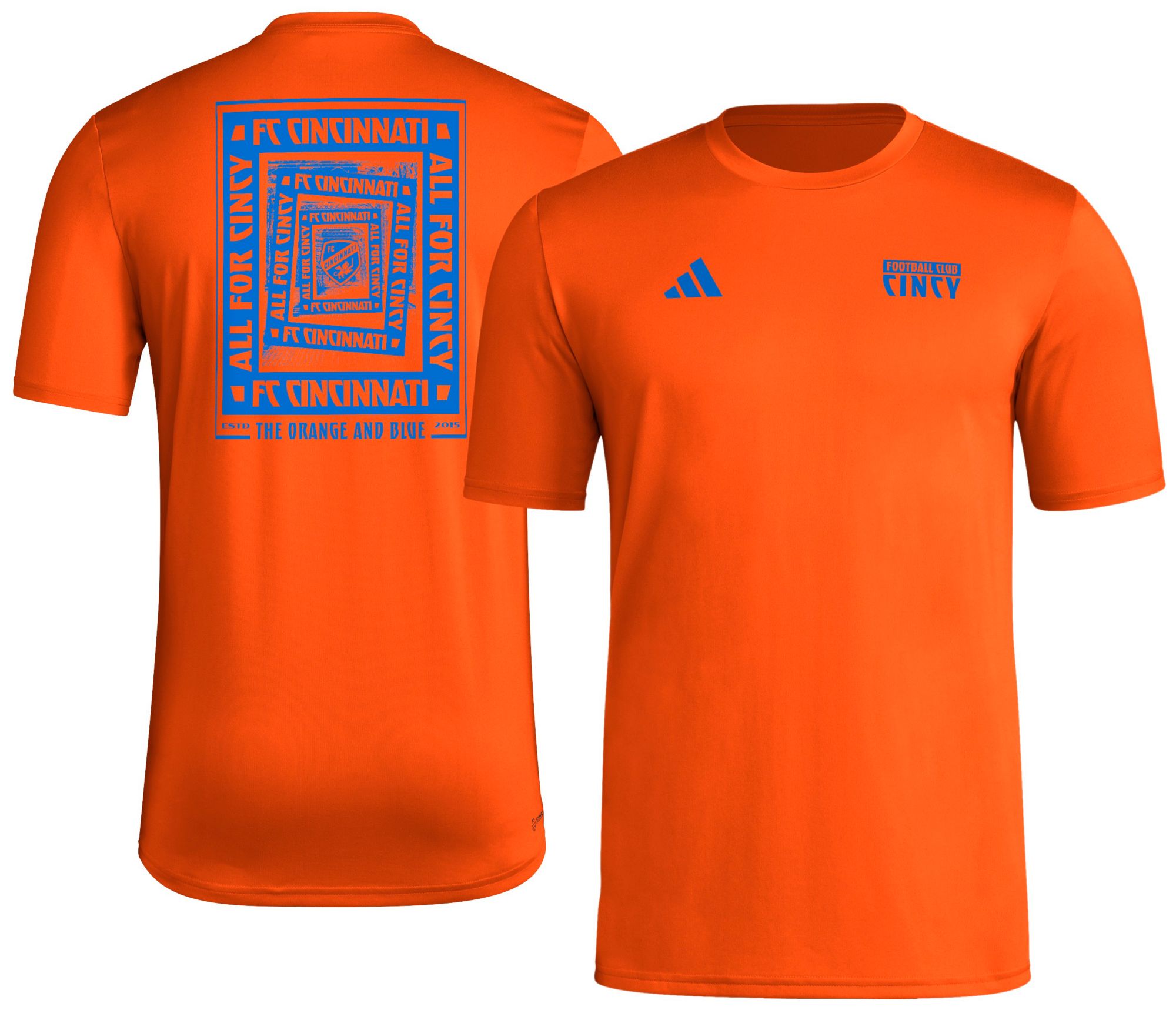 adidas Men's FC Cincinnati 2025 Orange Local Warp T-Shirt product image