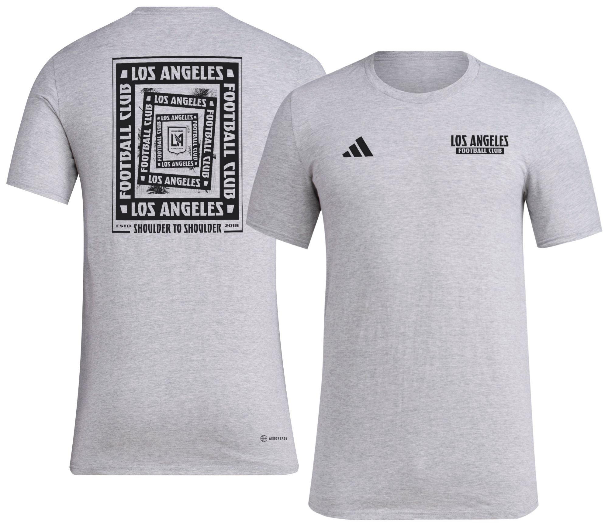 adidas Men's Los Angeles FC 2025 Grey Local Warp T-Shirt product image