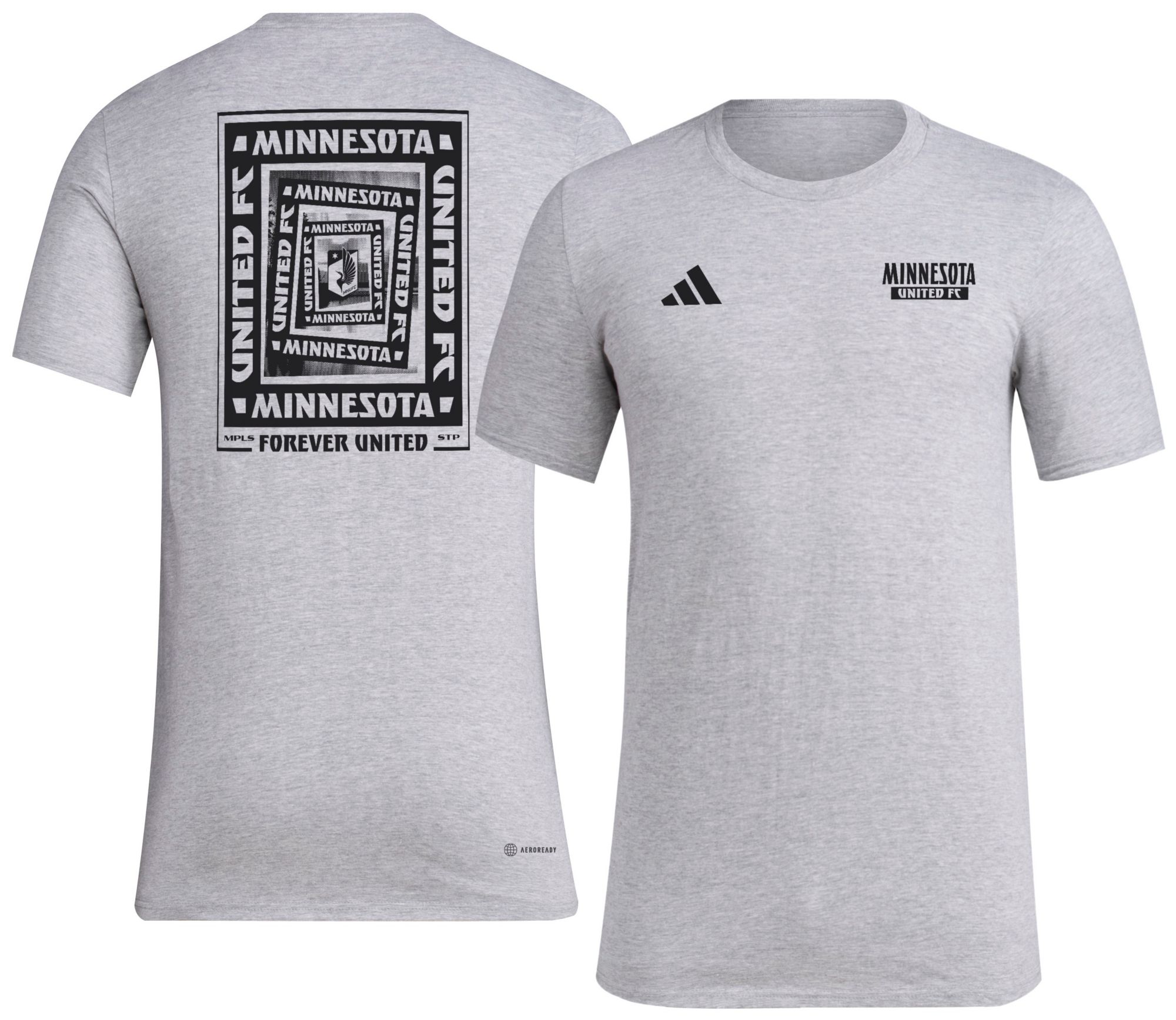 adidas Men's Minnesota United FC 2025 Grey Local Warp T-Shirt product image