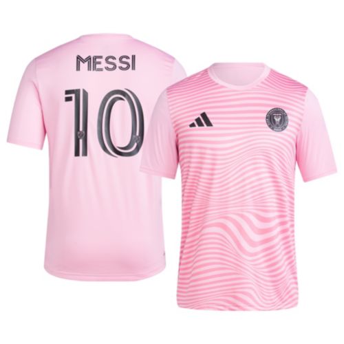 adidas Adult Inter Miami CF Lionel Messi #10 Pink Long Sleeve