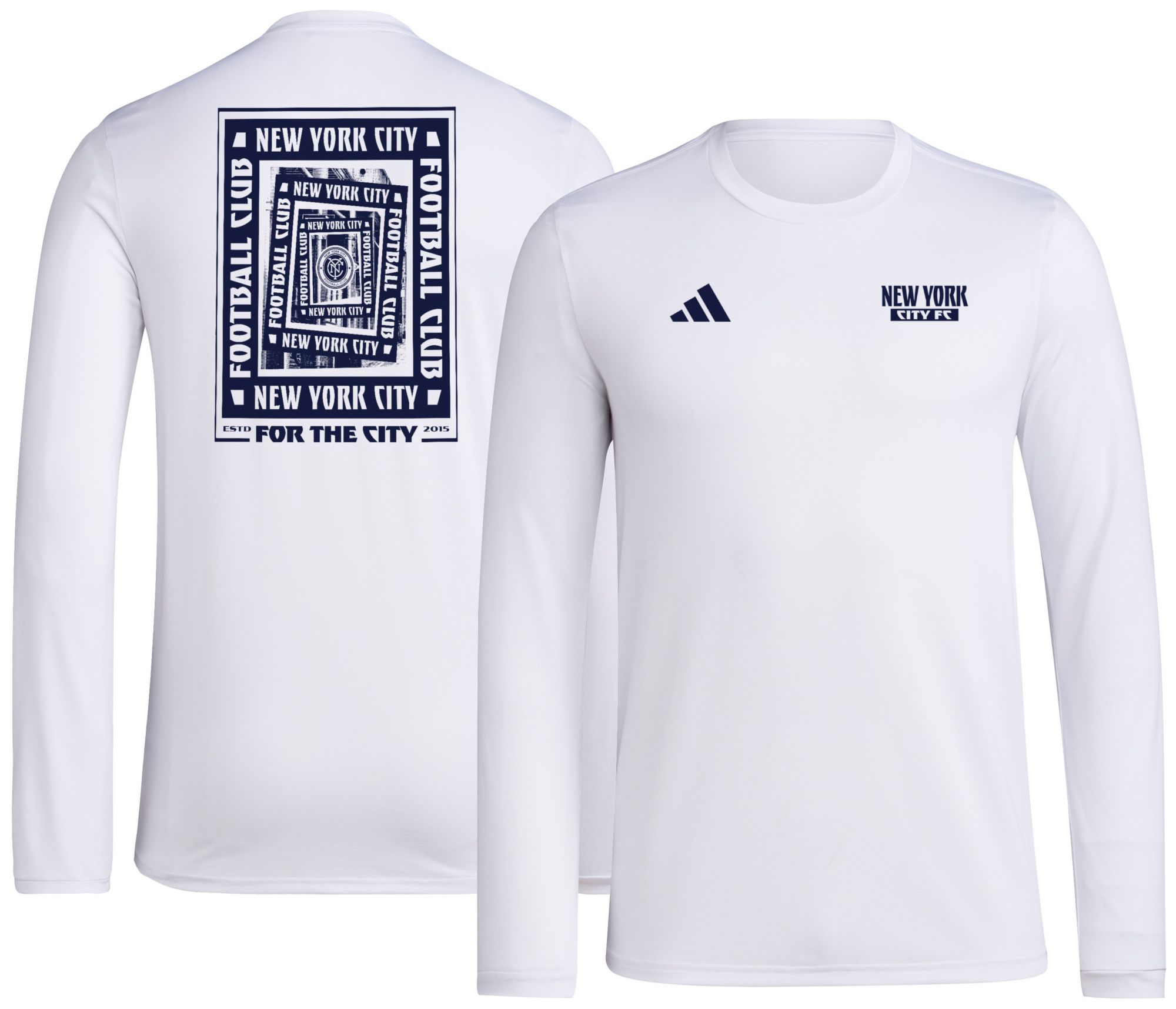 adidas Men's New York City FC 2025 White Local Warp Long Sleeve T-Shirt product image