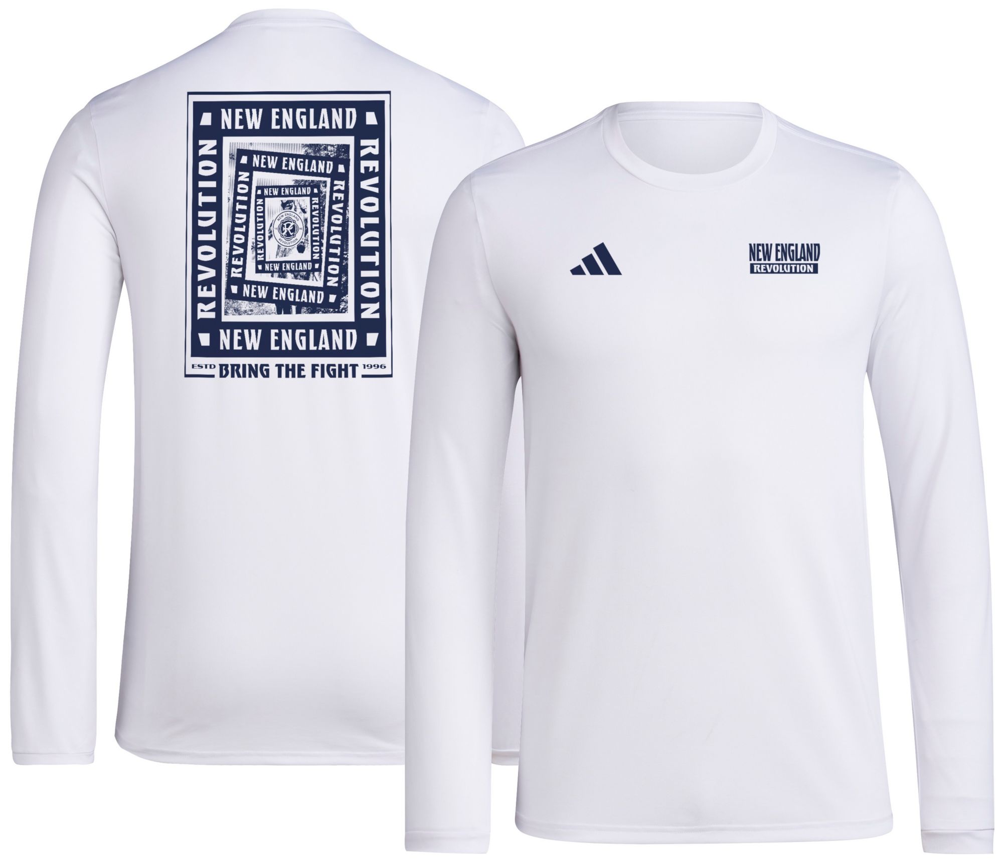 adidas Men's New England Revolution 2025 White Local Warp Long Sleeve T-Shirt product image