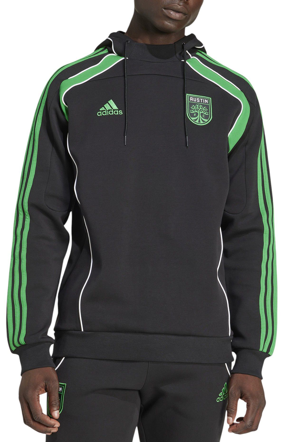 adidas Men's Austin FC 2025 Black Travel Pullover Hoodie product image