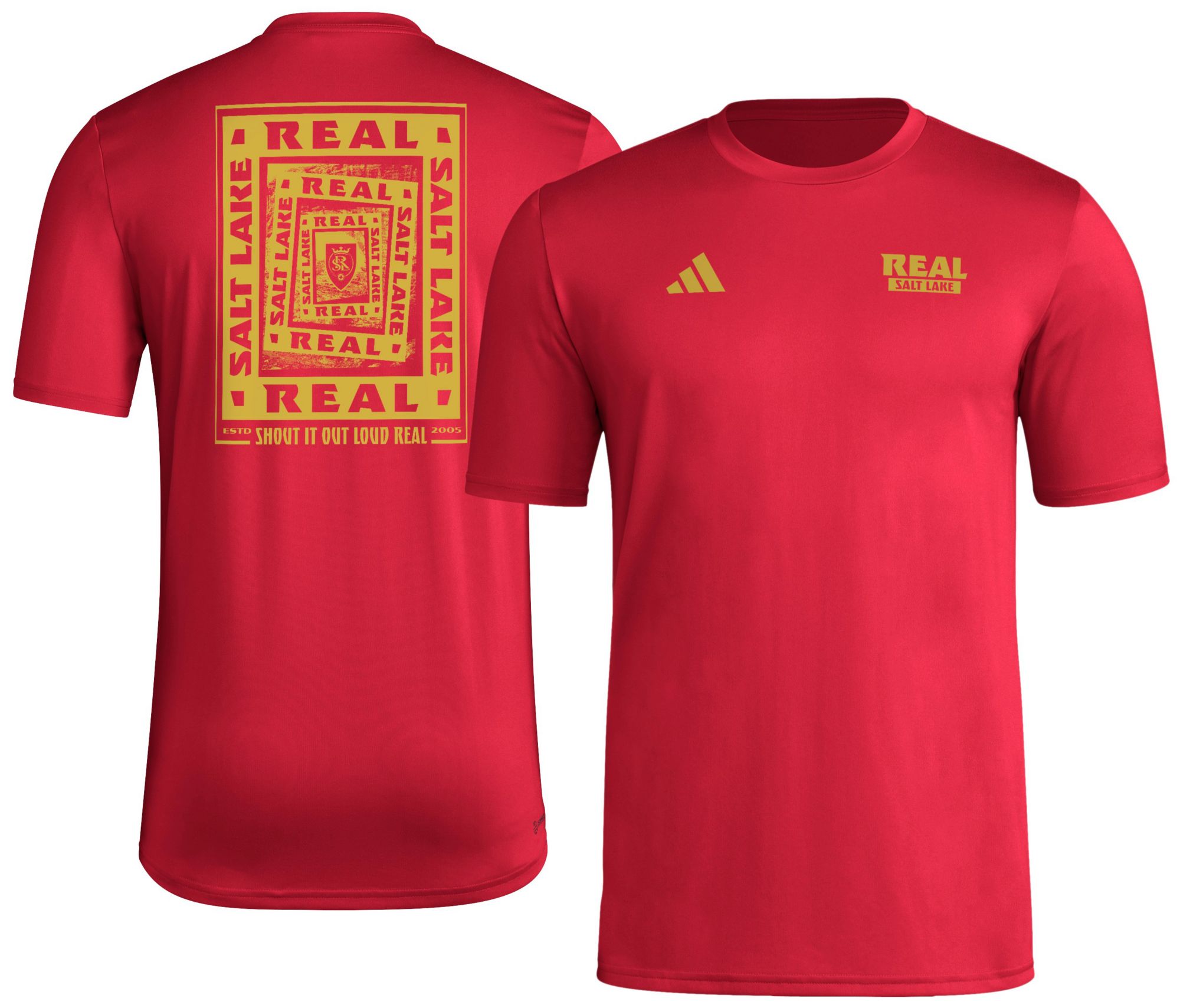 adidas Men's Real Salt Lake 2025 Red Local Warp T-Shirt product image
