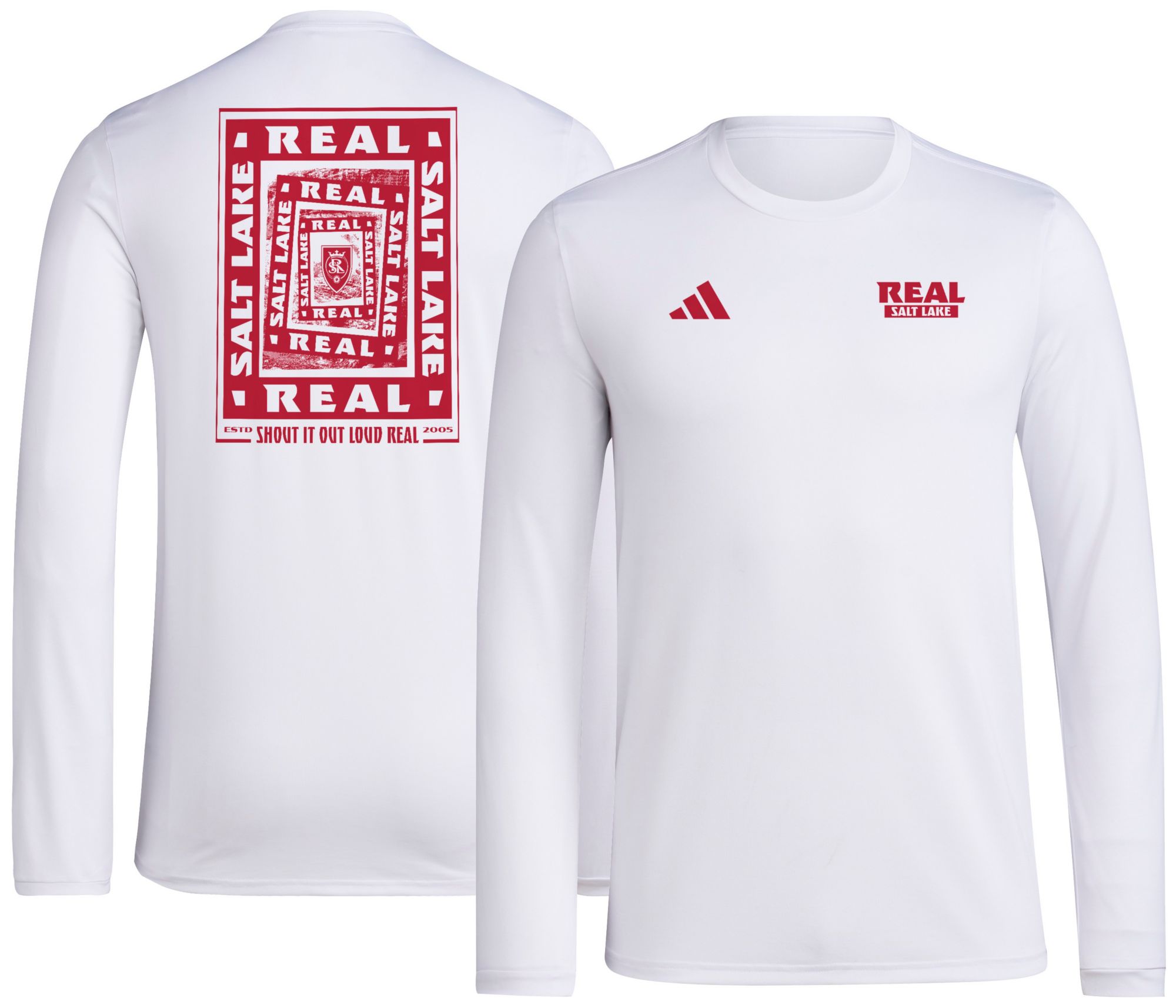 adidas Men's Real Salt Lake 2025 White Local Warp Long Sleeve T-Shirt product image
