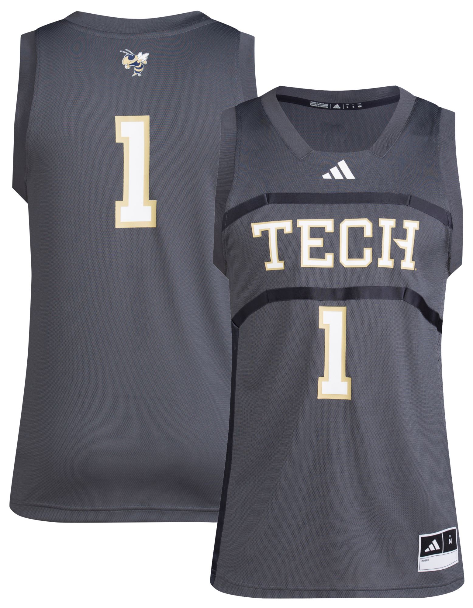 adidas Men's Georgia Tech Yellow Jackets Grey Swingman Jersey product image