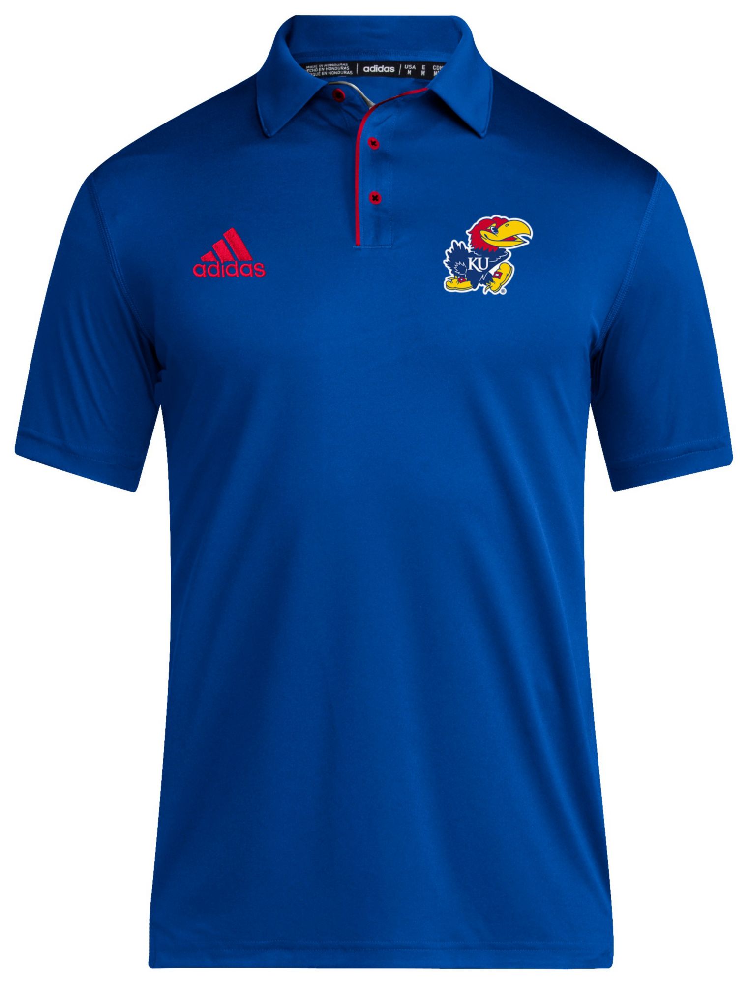 adidas Men's Kansas Jayhawks Blue Coaches Polo product image