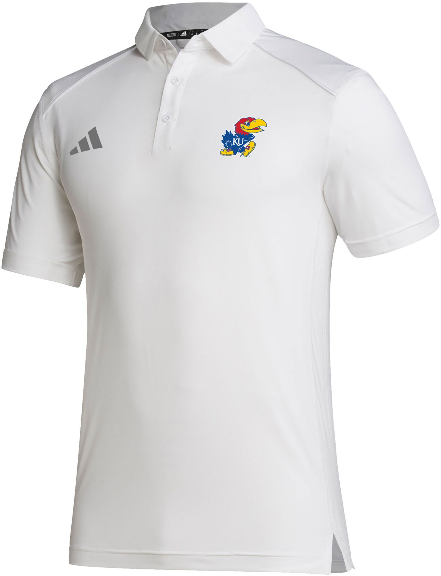 adidas Men's Kansas Jayhawks White Classic Polo