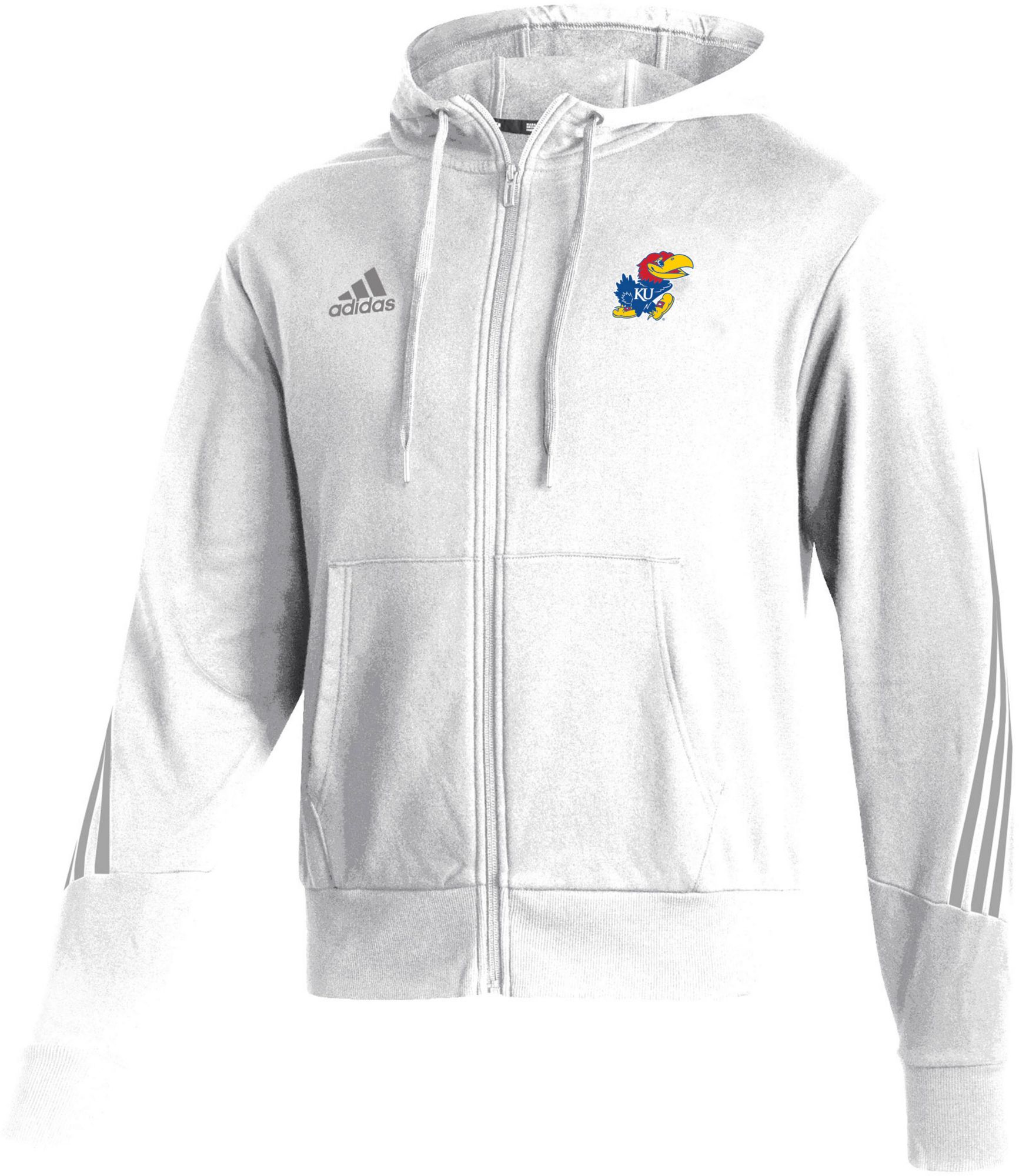 adidas Men's Kansas Jayhawks White Fashion Full Zip Hoodie product image