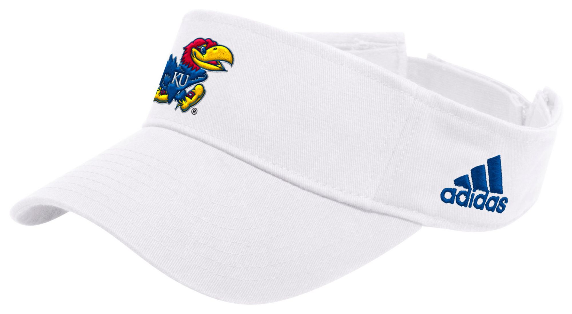 adidas Men's Kansas Jayhawks White Team Adjustable Visor product image