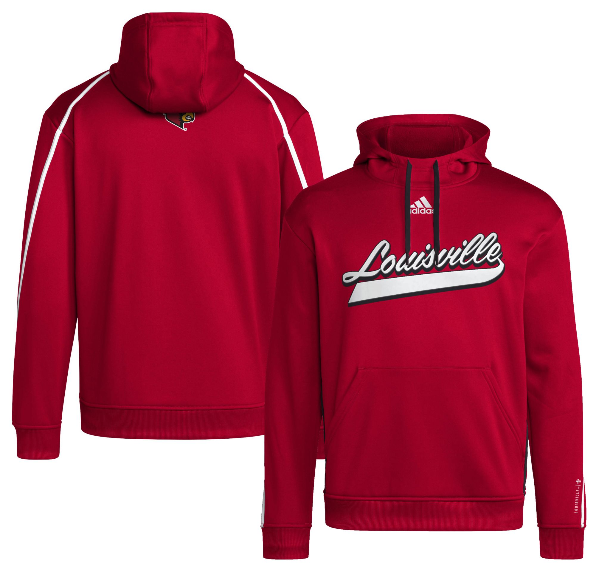 adidas Men's Louisville Cardinals Medium Red Sideline Travel Players Hoodie product image