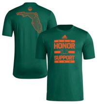adidas Men's Miami Hurricanes Dark Green Honor T-Shirt