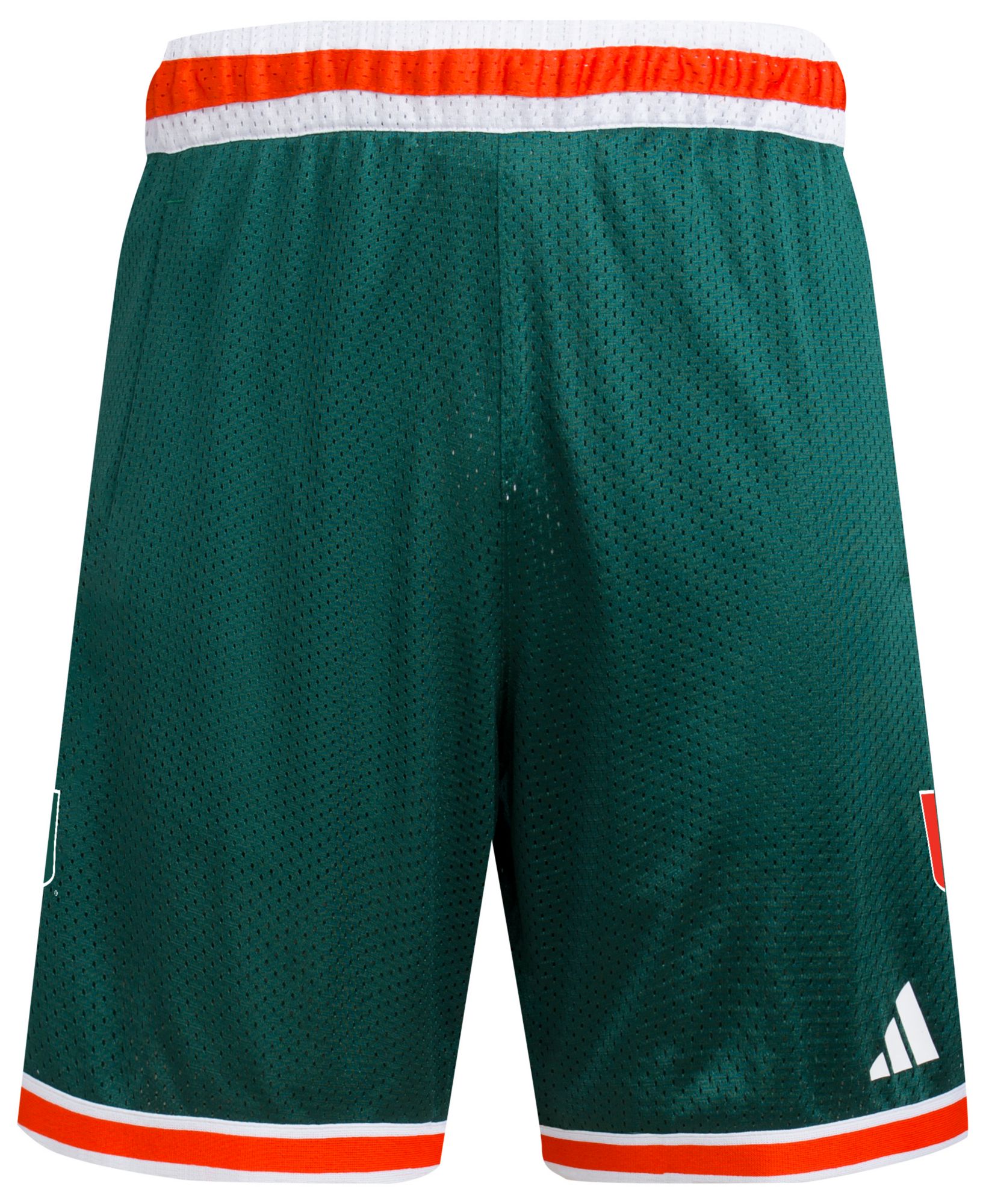adidas Men's Miami Hurricanes Green Swingman Basketball Shorts product image
