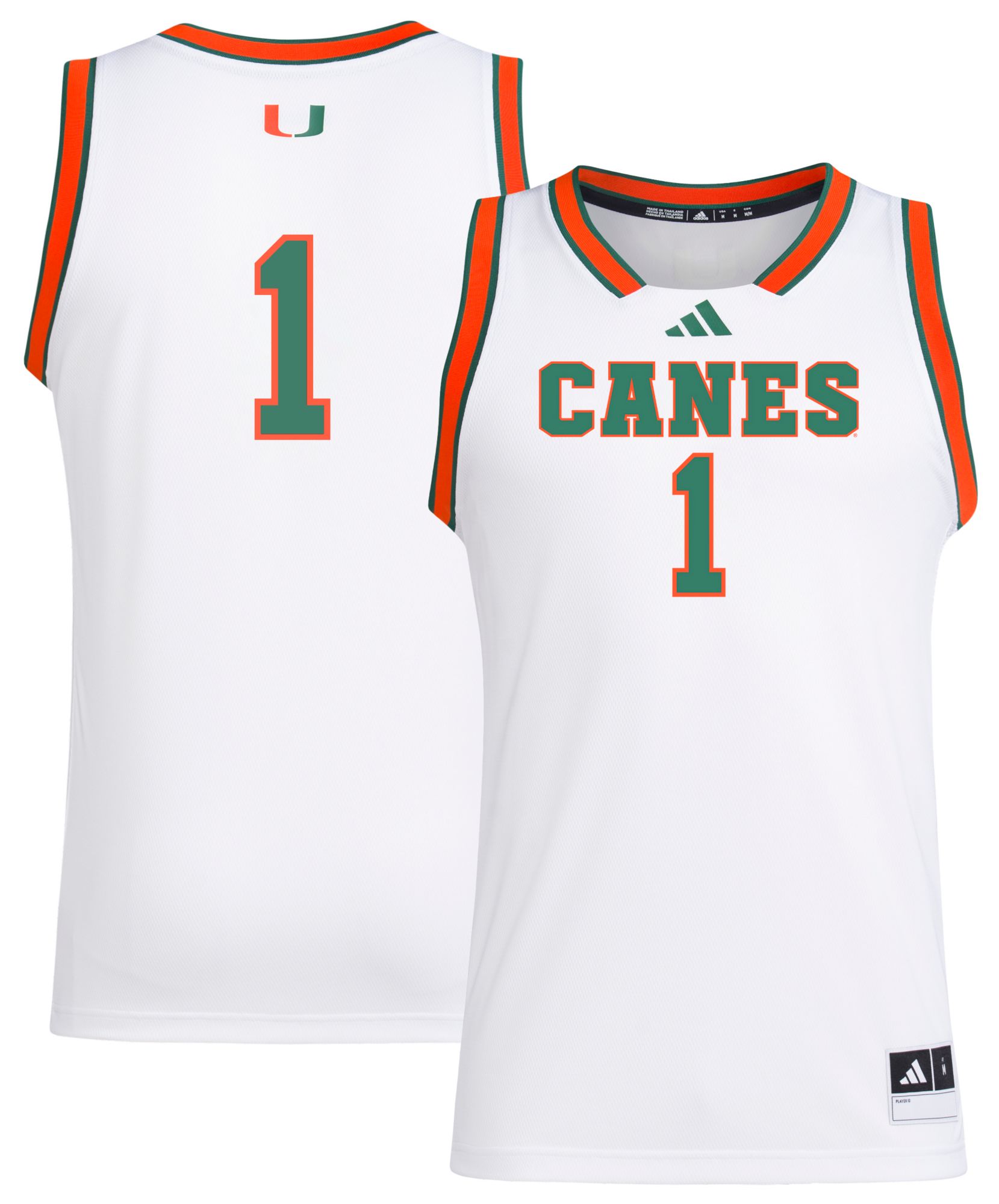 adidas Men's Miami Hurricanes White Swingman Jersey product image
