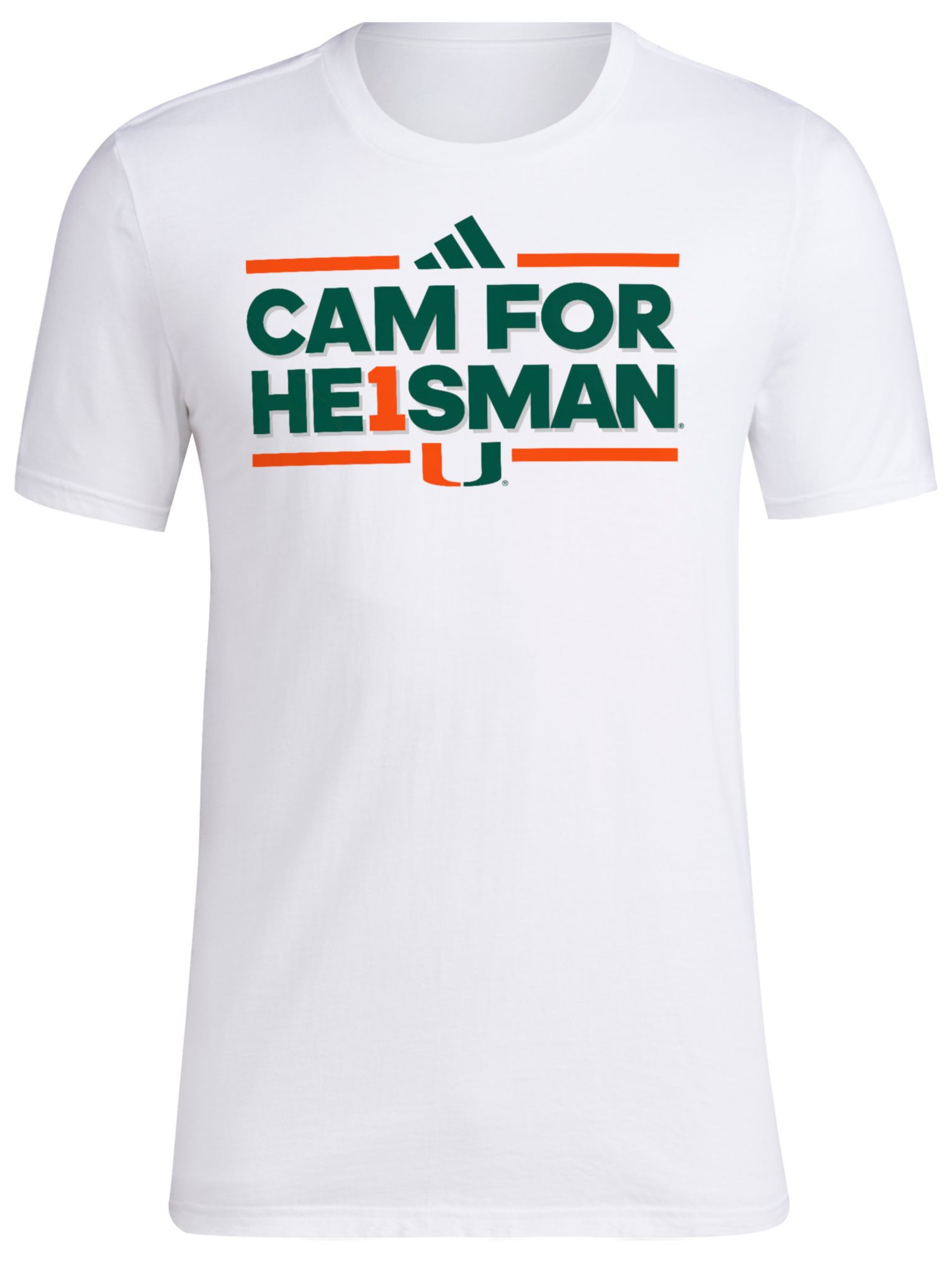adidas Men's Miami Hurricanes Cam Ward White Heisman T-Shirt product image