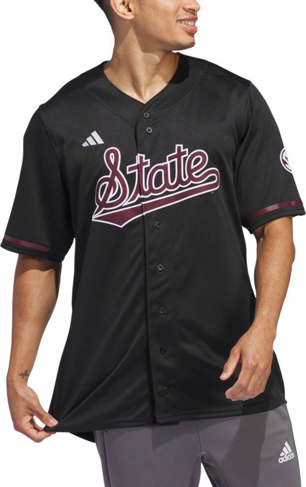 Mississippi state sales black baseball jersey