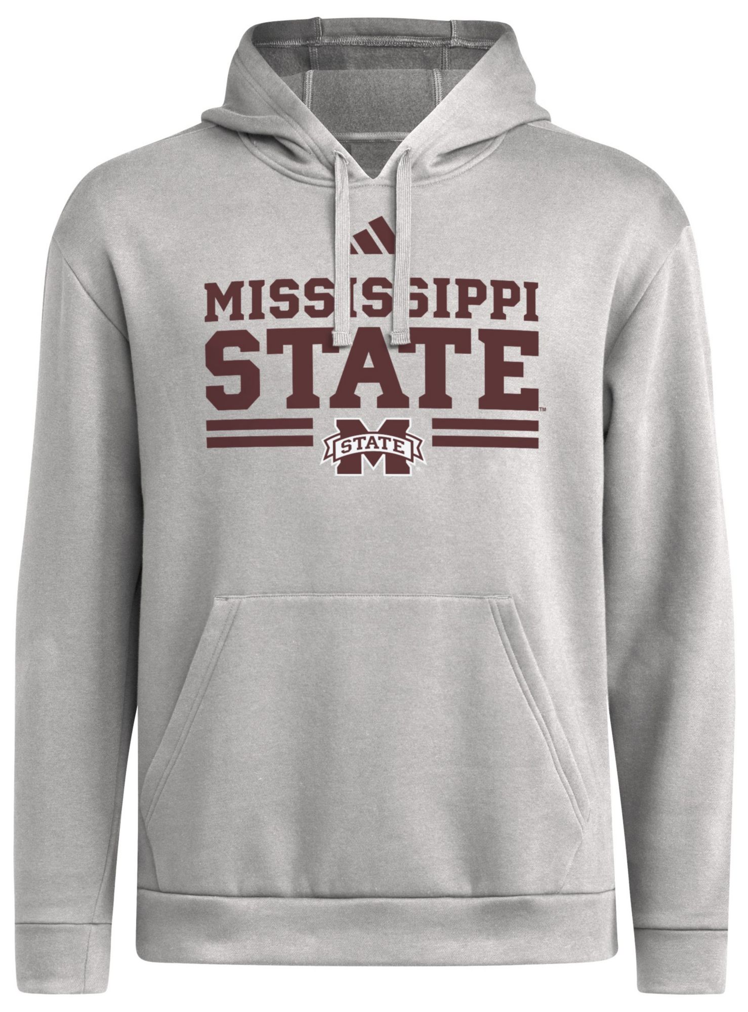 adidas Men's Mississippi State Bulldogs Medium Grey Strategy Pullover Hoodie product image