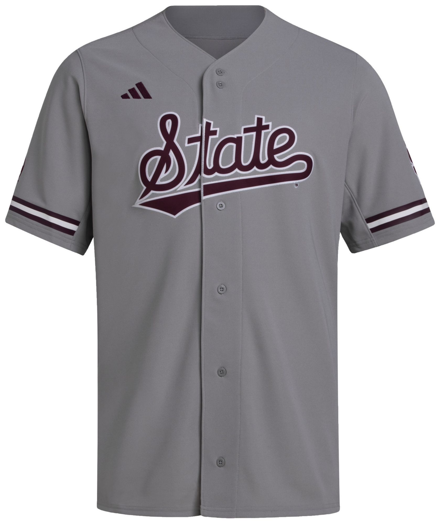adidas Men's Mississippi State Bulldogs Team Mid Grey Replica Baseball Jersey product image