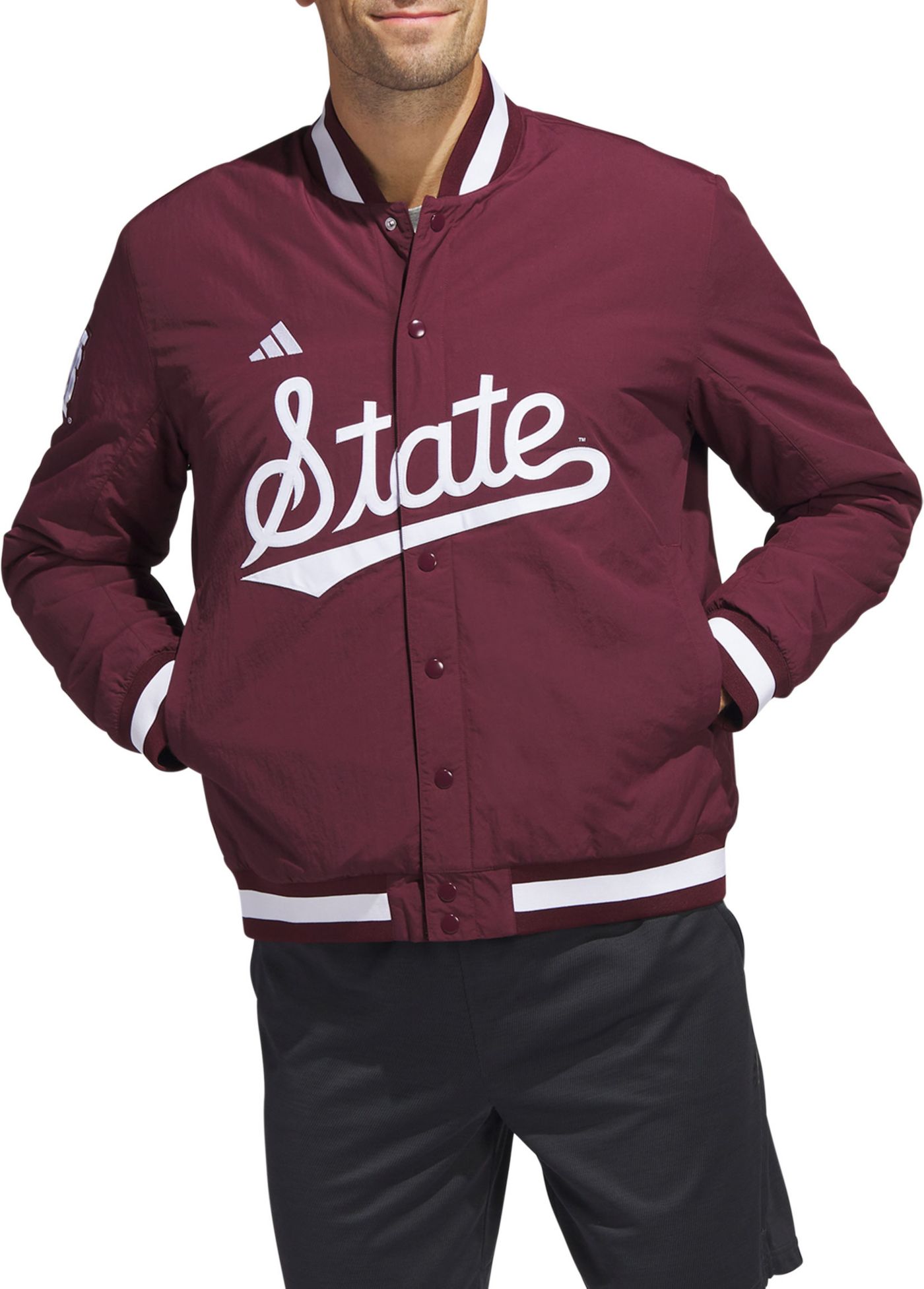 New Adidas sale Mississippi State Bulldogs Quarter Zip Long Sleeve Shirt Jacket Large