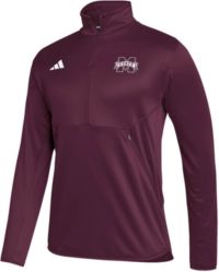 adidas Men's Mississippi State Bulldogs Maroon Stadium Knit 1/4 Zip ...