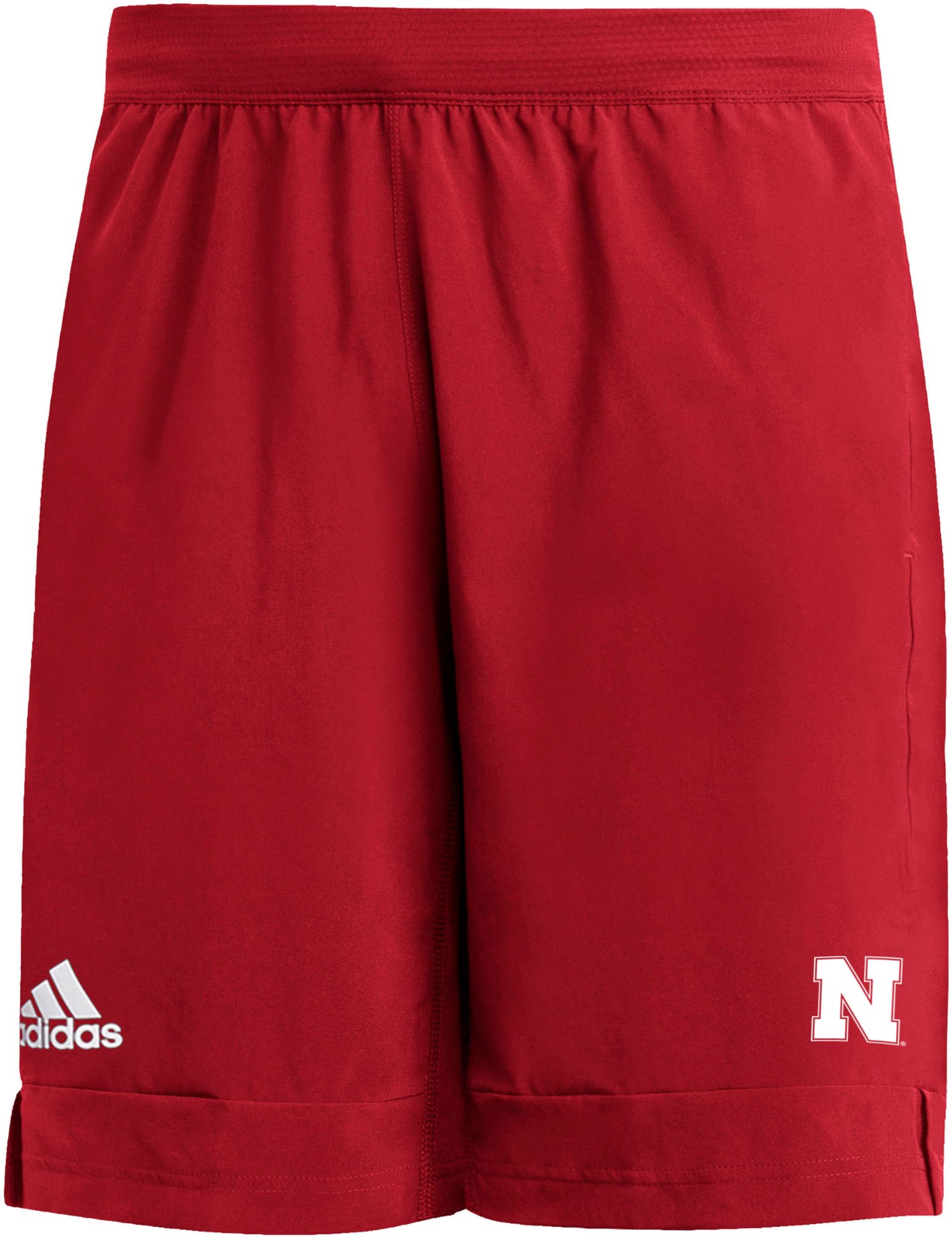 adidas Men's Nebraska Cornhuskers Power Red 9” Heat Ready Woven Shorts product image