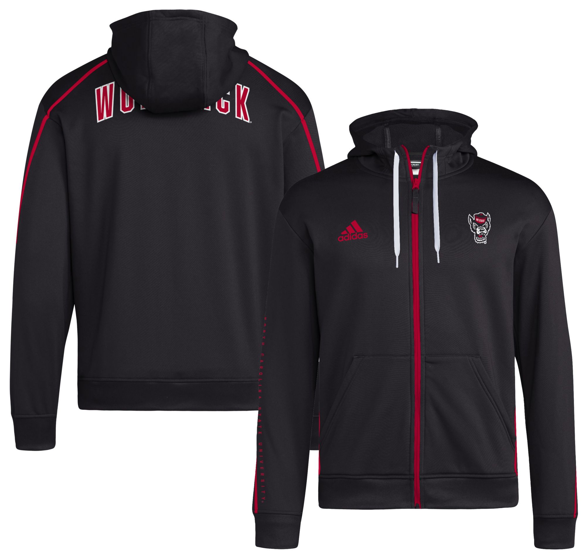 adidas Men's NC State Wolfpack Black Sideline Travel Full-Zip Jacket product image