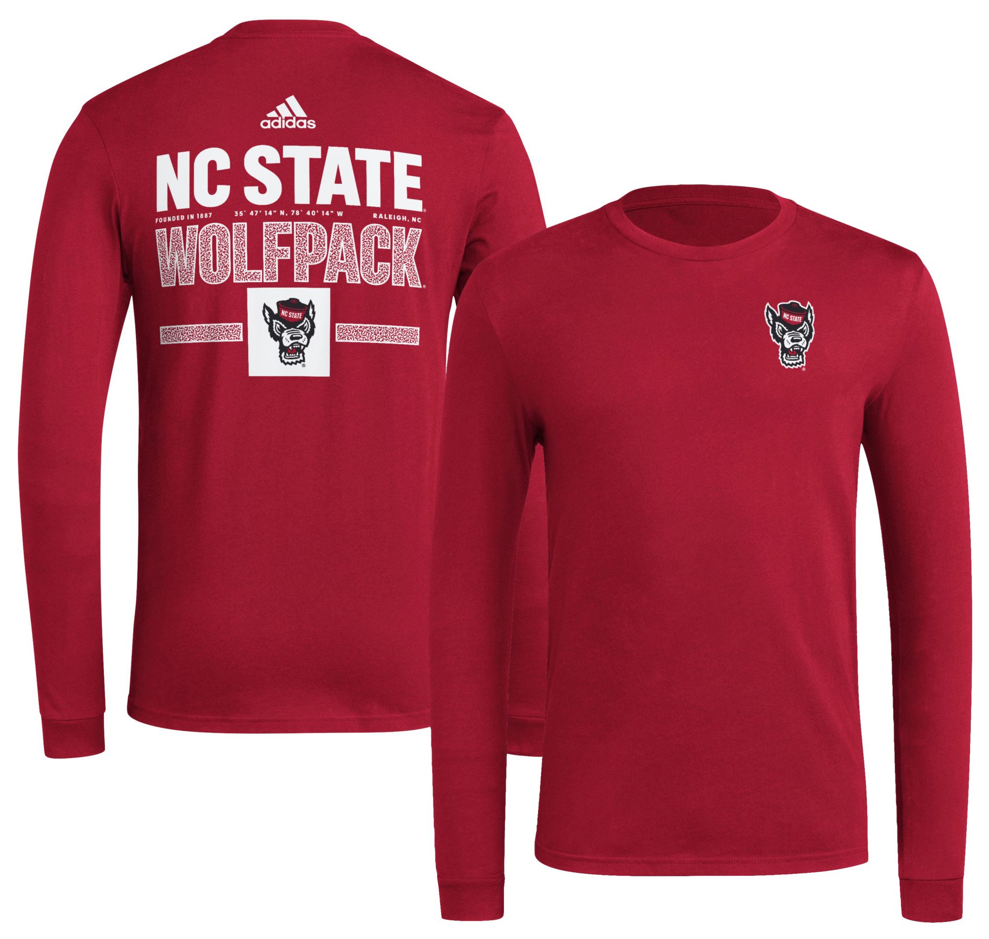 adidas Men's NC State Wolfpack Medium Red On Deck Long Sleeve T-Shirt product image
